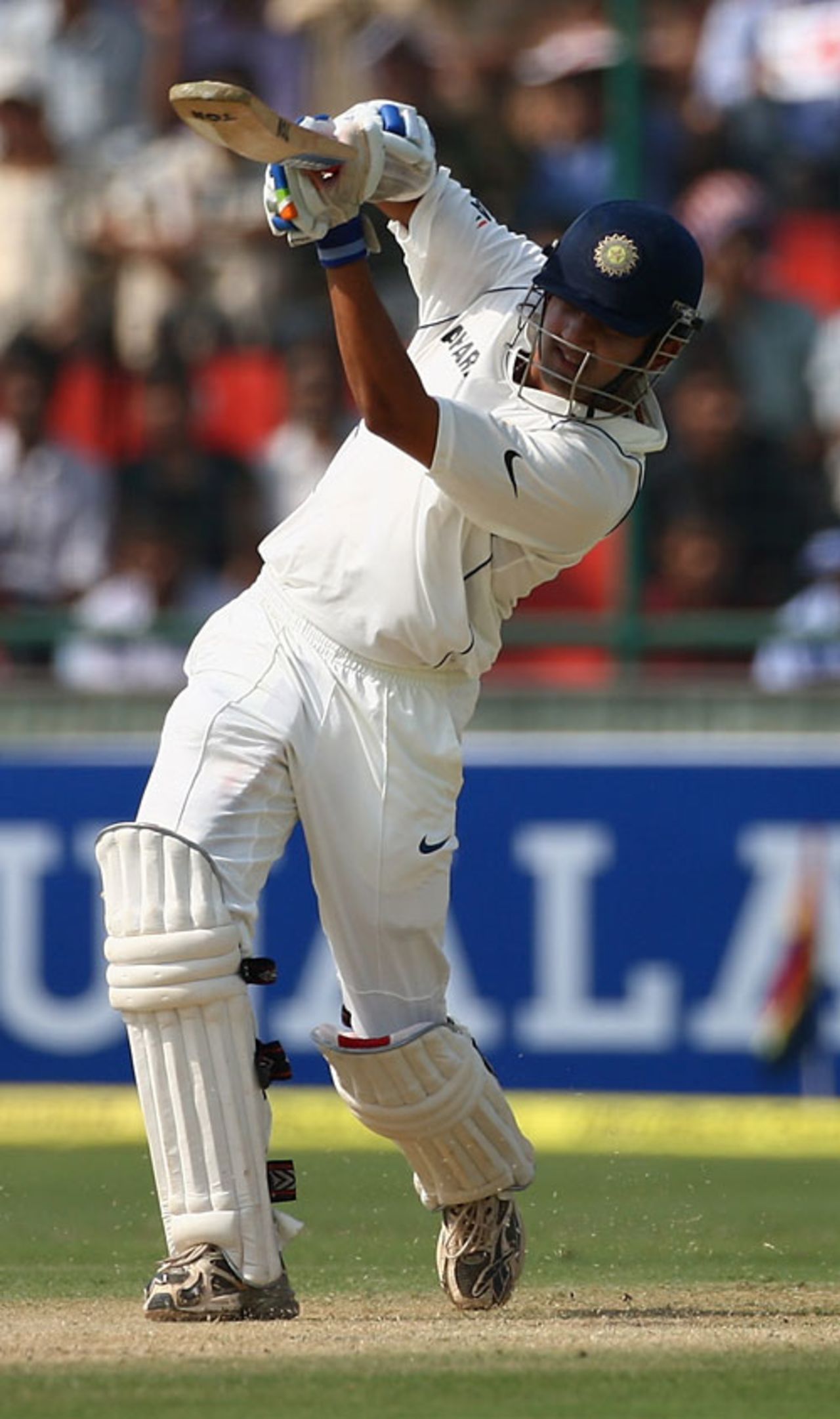 Gautam Gambhir drives, India v Australia, 3rd Test, Delhi, 1st day, October 29, 2008