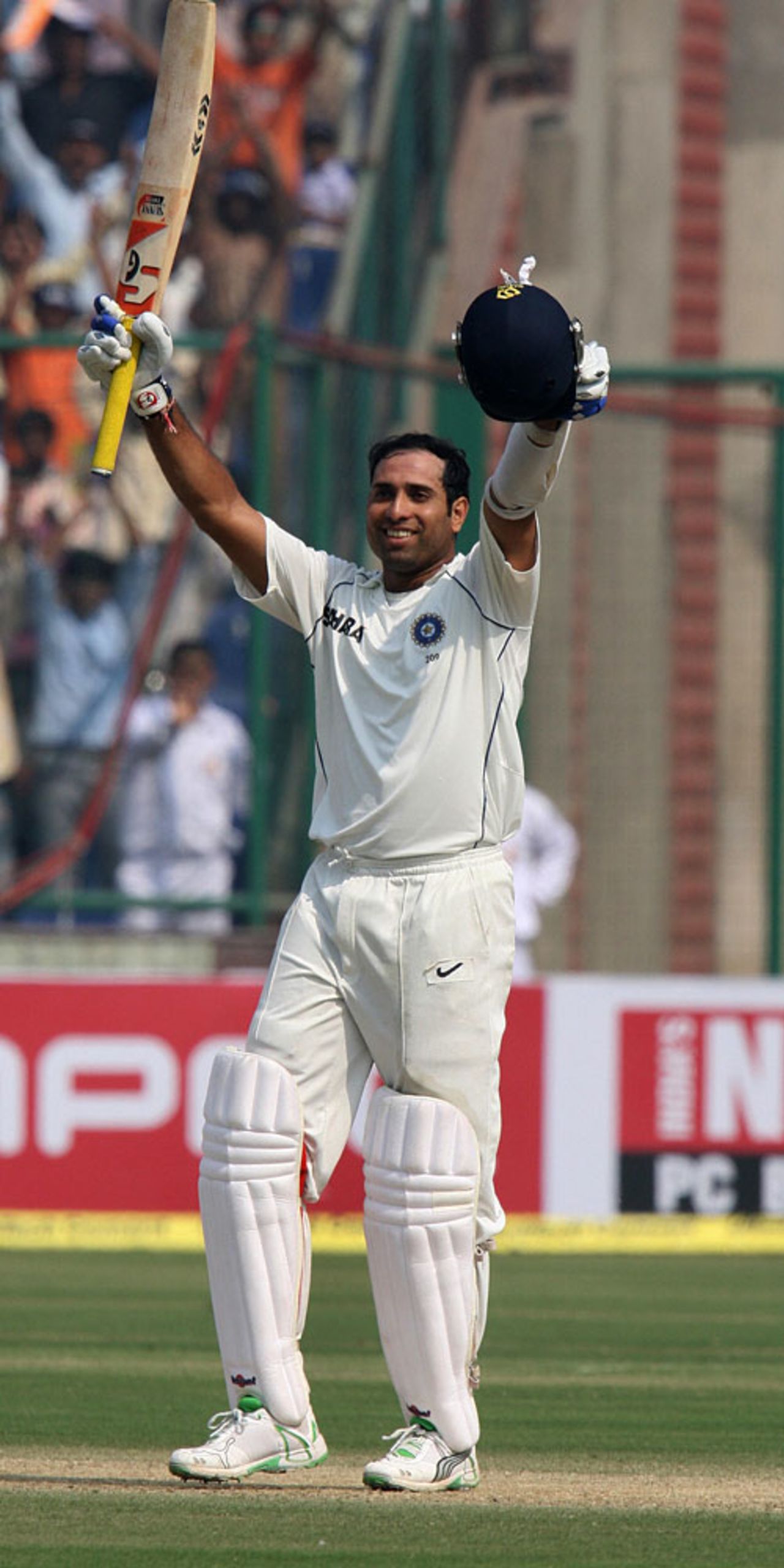 VVS Laxman reaches yet another century against Australia, India v Australia, 3rd Test, Delhi, 2nd day, October 30, 2008