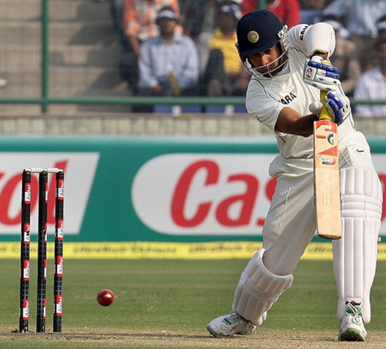 VVS Laxman drives, India v Australia, 3rd Test, Delhi, 2nd day, October 30, 2008