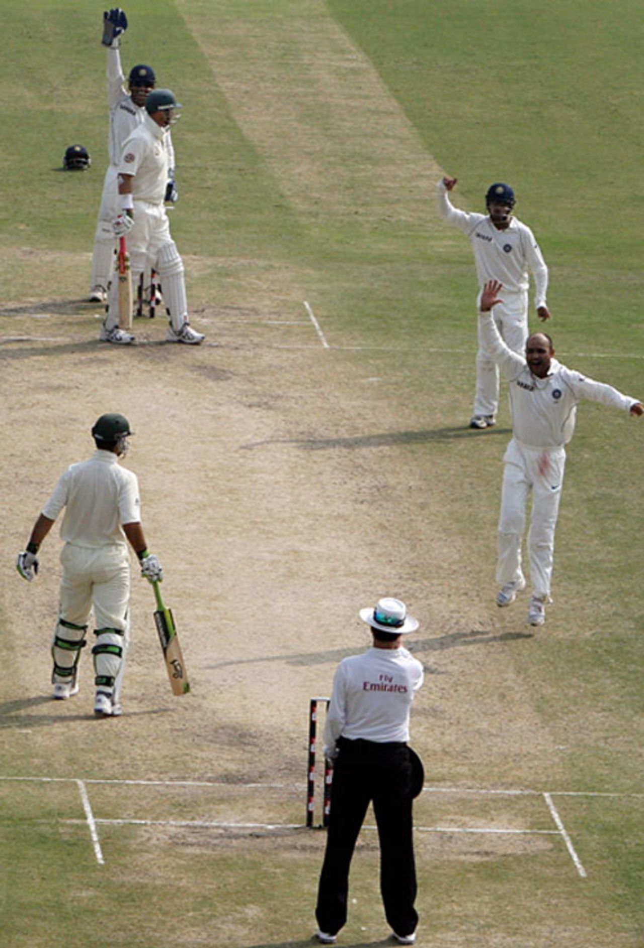 Matthew Hayden is lbw to Virender Sehwag, India v Australia, 3rd Test, Delhi, 3rd day, October 31, 2008