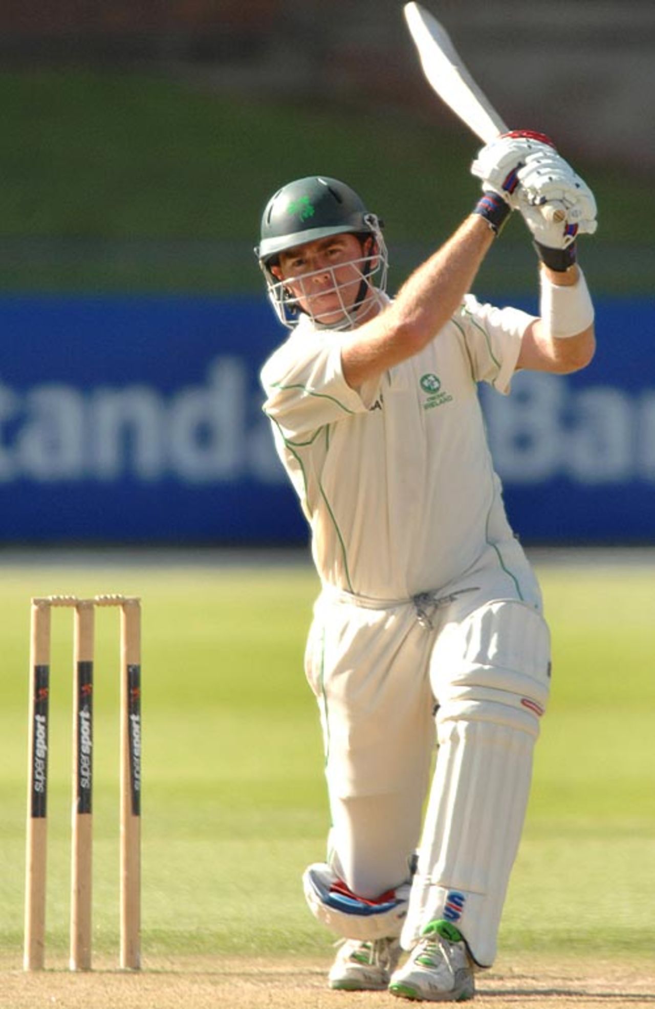 Trent Johnston drives during his innings of 95, Ireland v Namibia, Intercontinental Cup 2007 final, Port Elizabeth, 2nd day, October 31, 2008