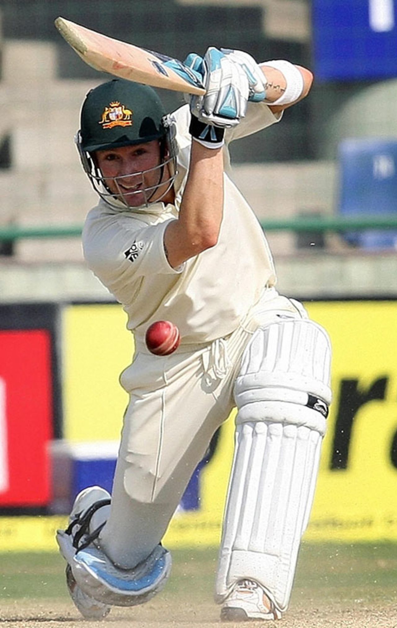 Michael Clarke drives on the front foot, India v Australia, 3rd Test, Delhi, 4th day, November 1, 2008