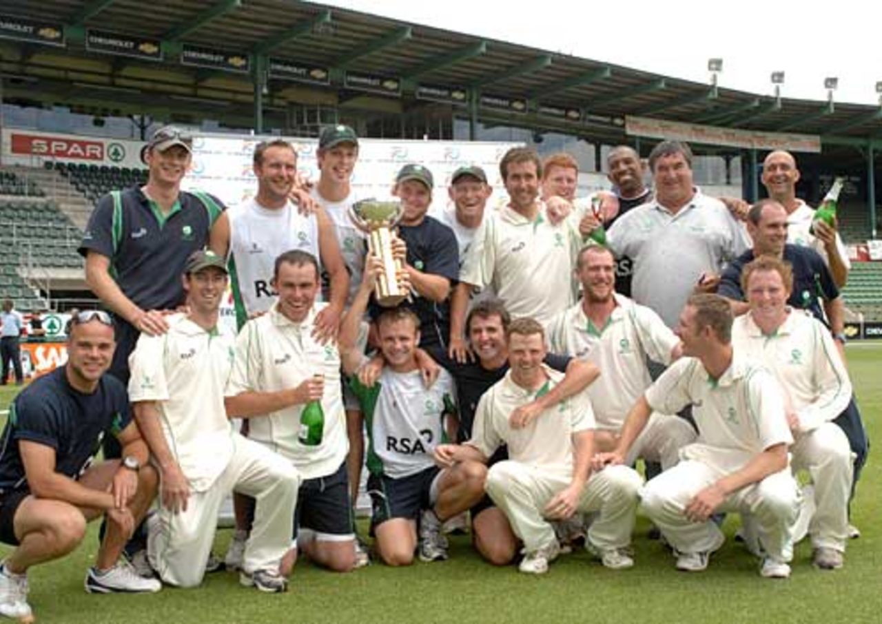 Ireland celebrate their hat-trick of Intercontinental Cup titles, Ireland v Namibia, Intercontinental Cup final, Port Elizabeth, November 2, 2008