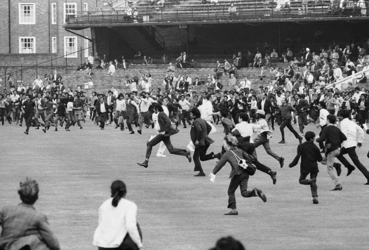 Fans invade the pitch after India's historic win over England, England v India, 3rd Test, The Oval, 5th day, August 24, 1971