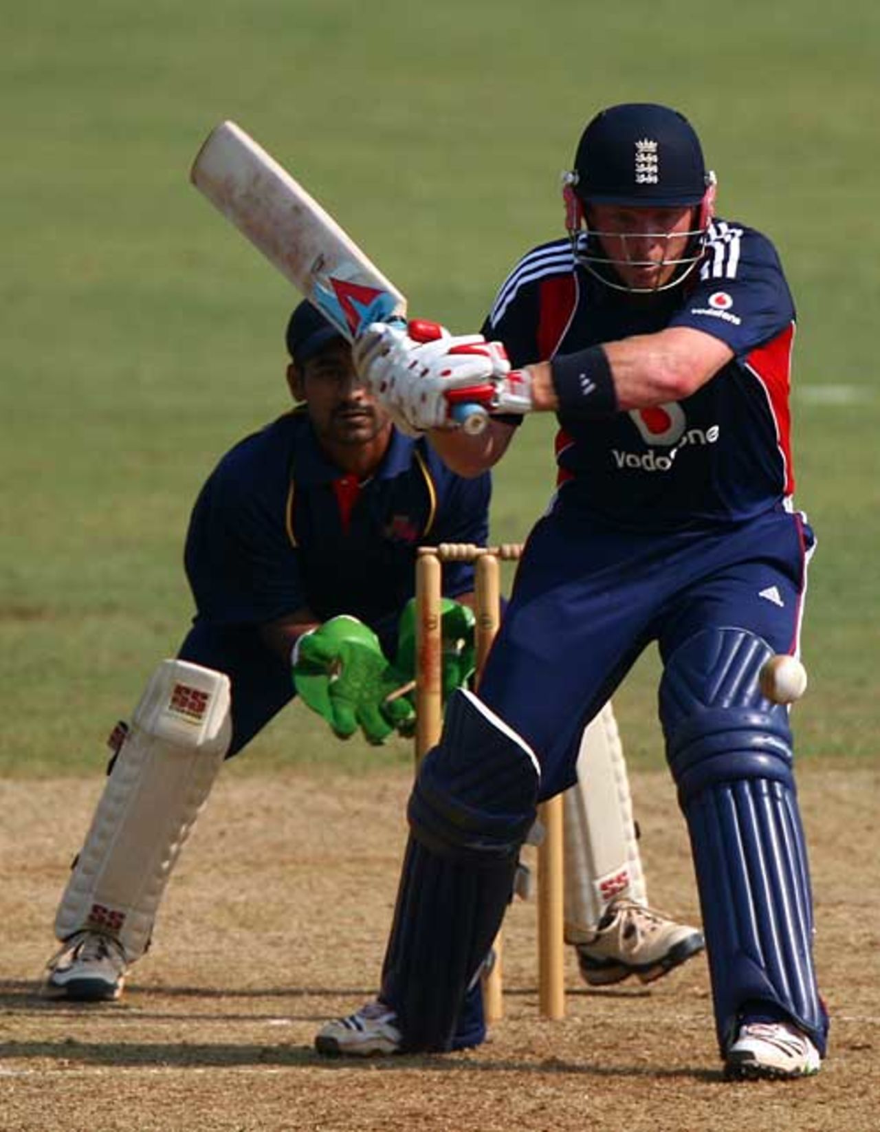 Ian Bell spent useful time in the middle before he was stumped, Mumbai XI v England XI, Mumbai, November 9, 2008