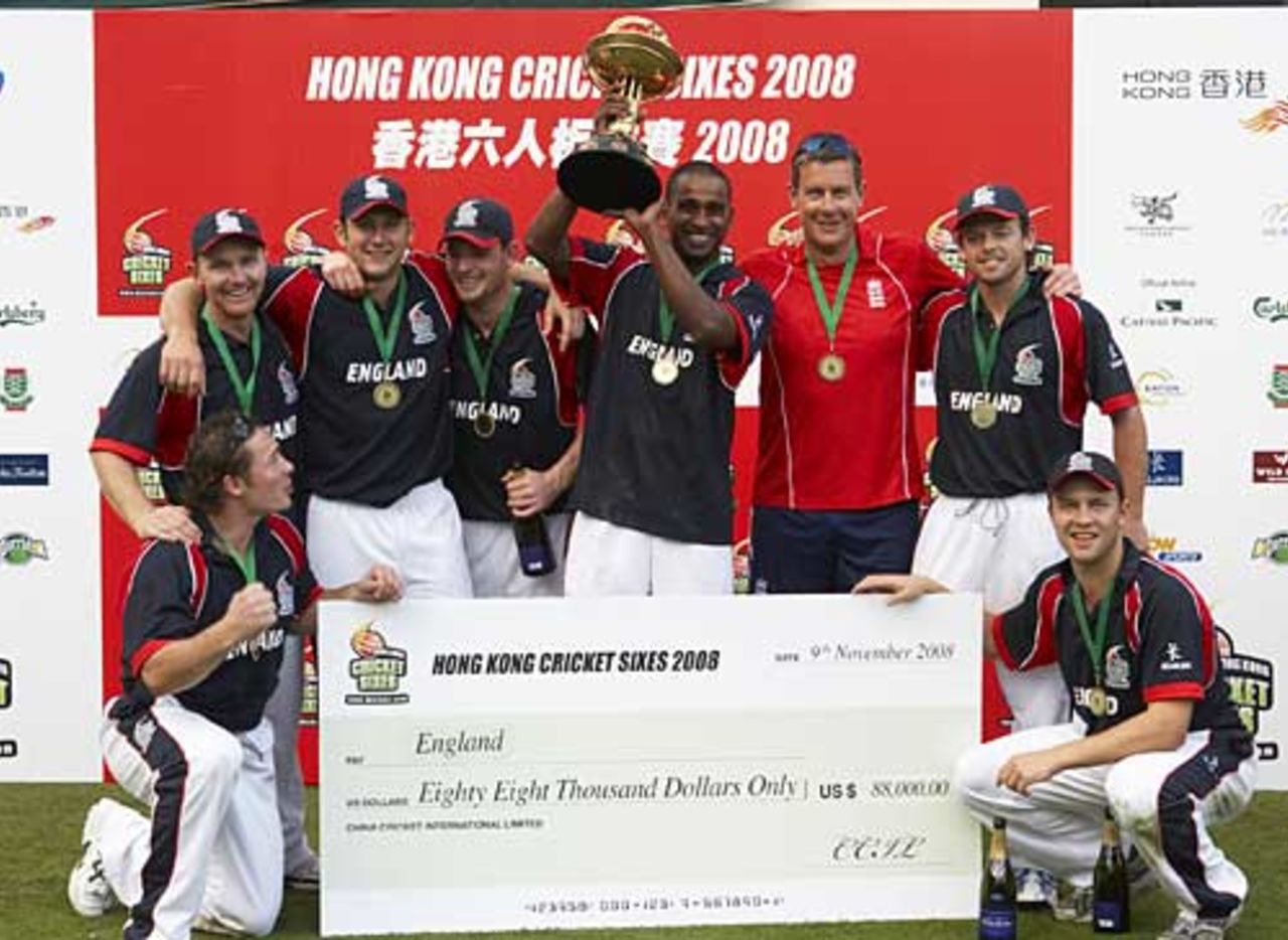 England celebrate their Hong Kong Sixes title, England v Australia, Kowloon Cricket Club, Hong Kong, November 9, 2008