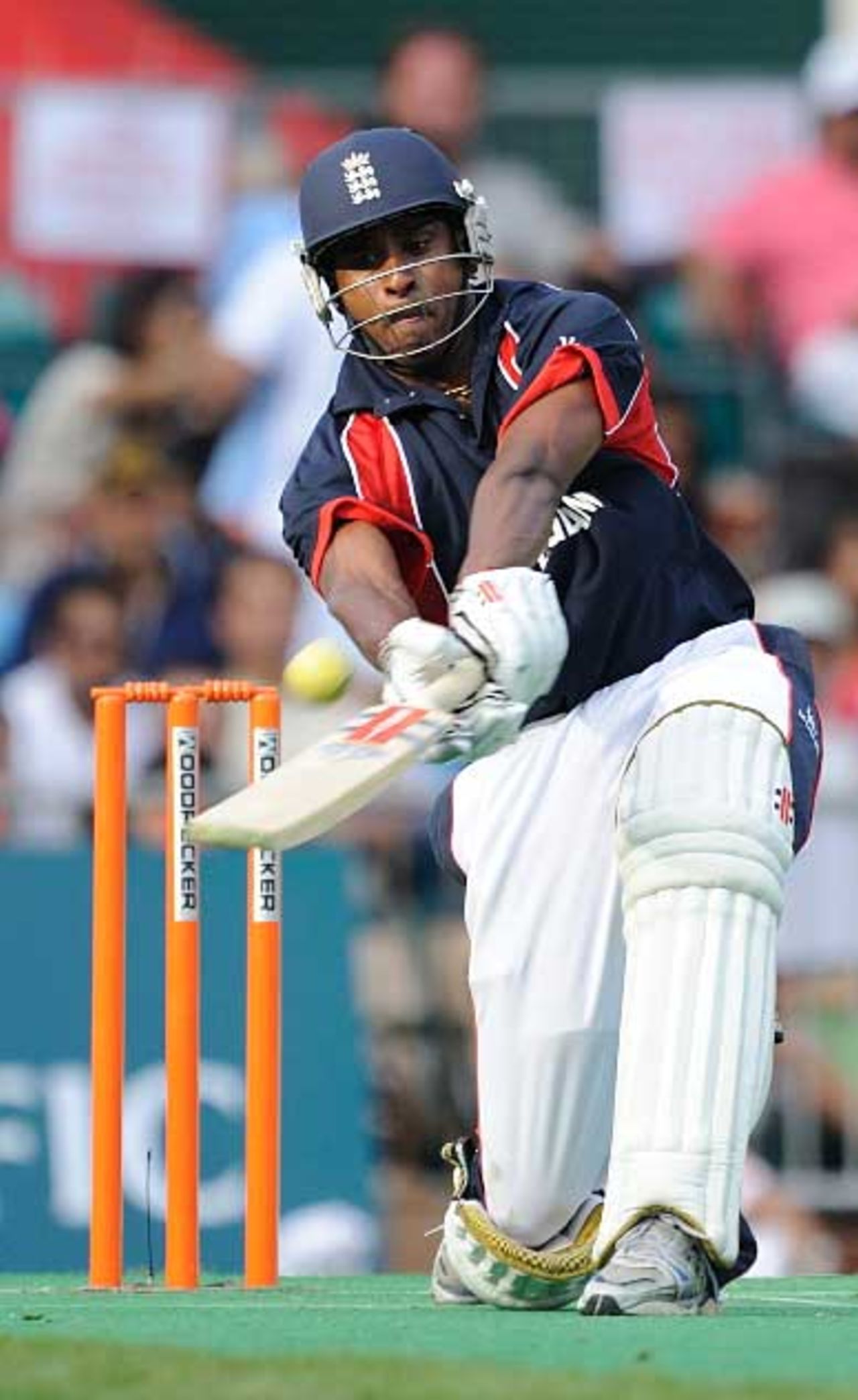 Dimitri Mascarenhas collects another boundary, England v Australia, Kowloon Cricket Club, Hong Kong, November 9, 2008