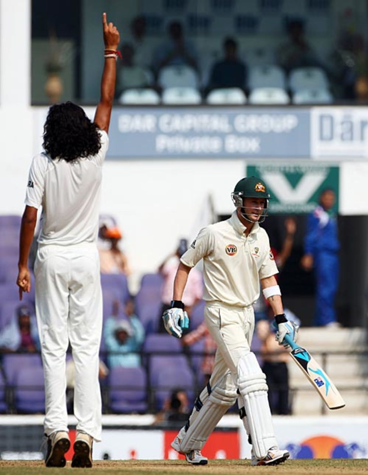 Ishant Sharma is on a high after dismissing Michael Clarke, India v Australia, 4th Test, Nagpur, 5th day, November 10, 2008