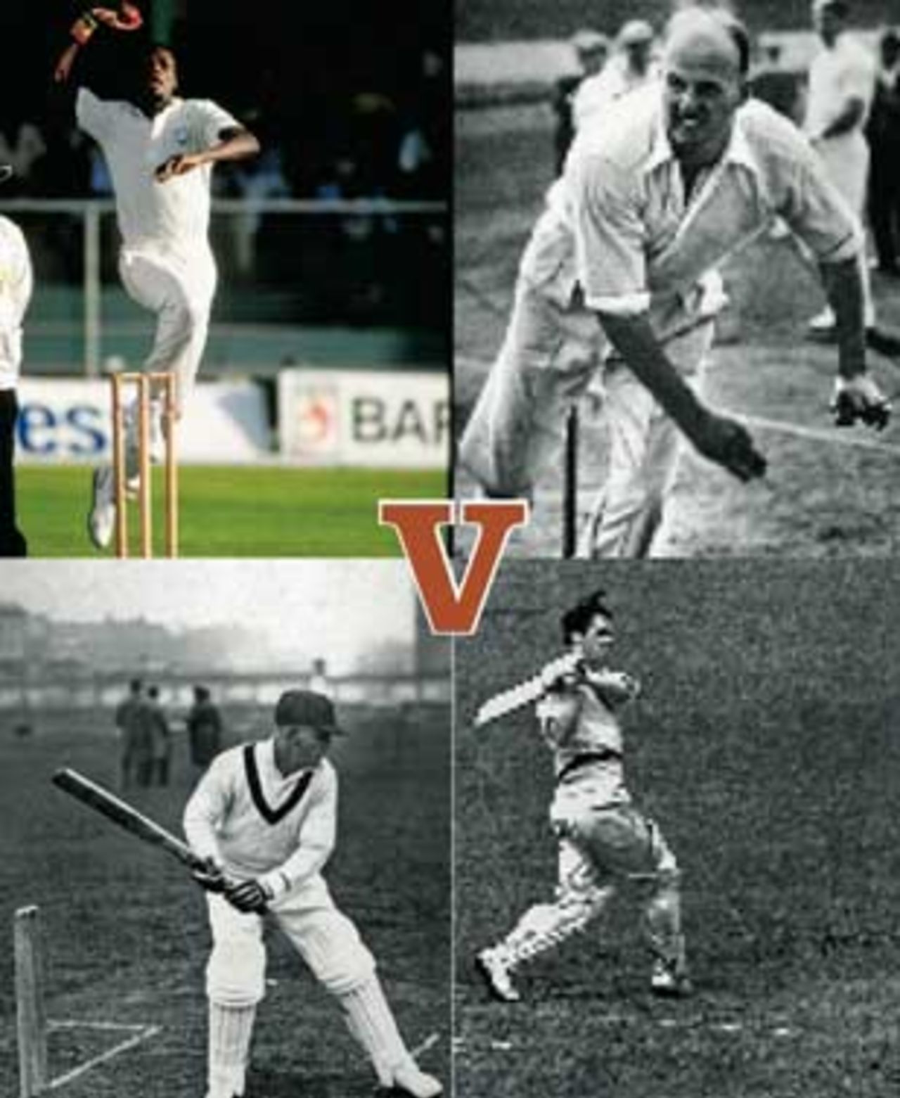 Composite picture: Bill O'Reilly, Curtly Ambrose, Neil Harvey and Stan McCabe
