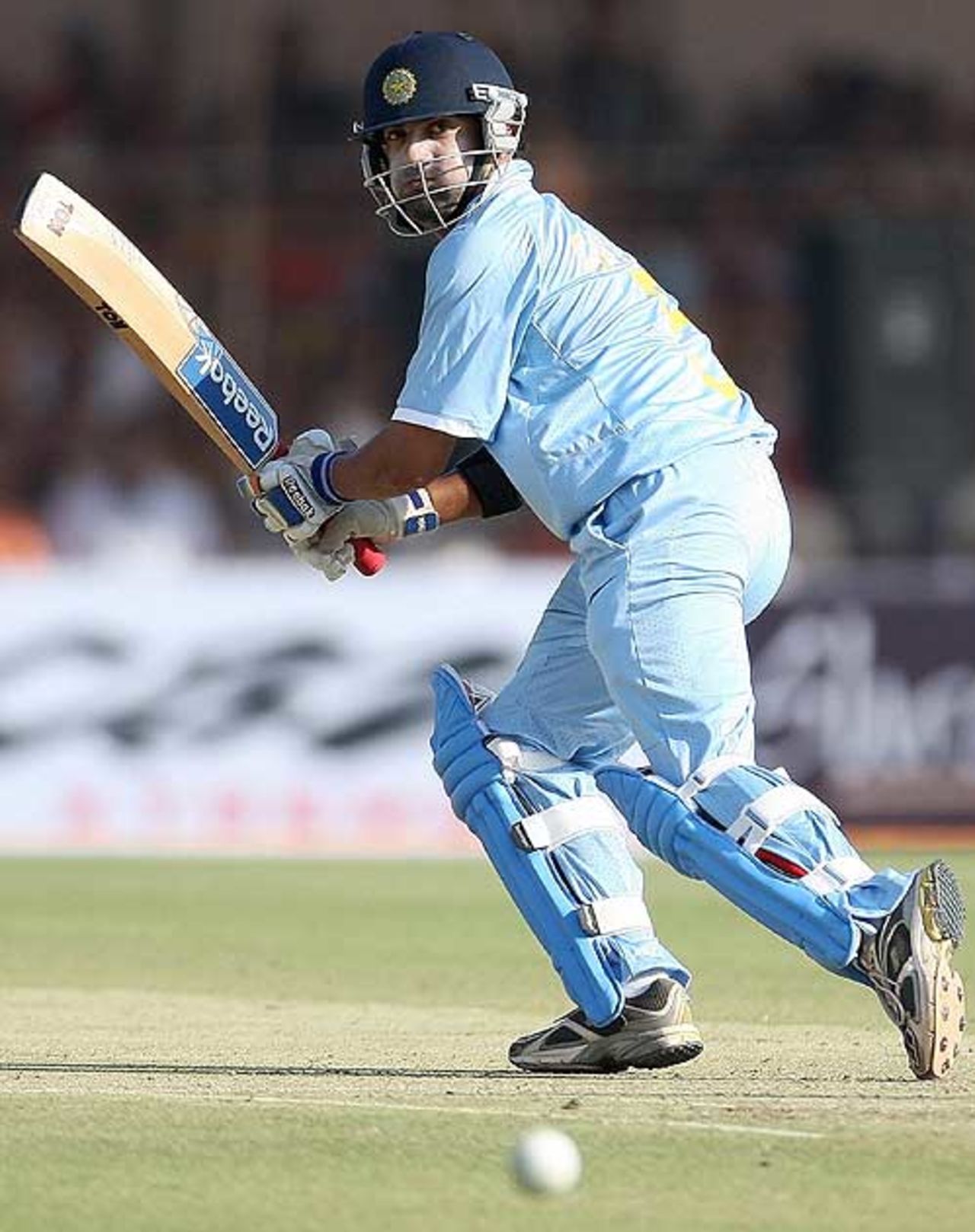 A steered boundary raised 2000 ODI runs for Gautam Gambhir, India v England, 1st ODI, Rajkot, November 14, 2008