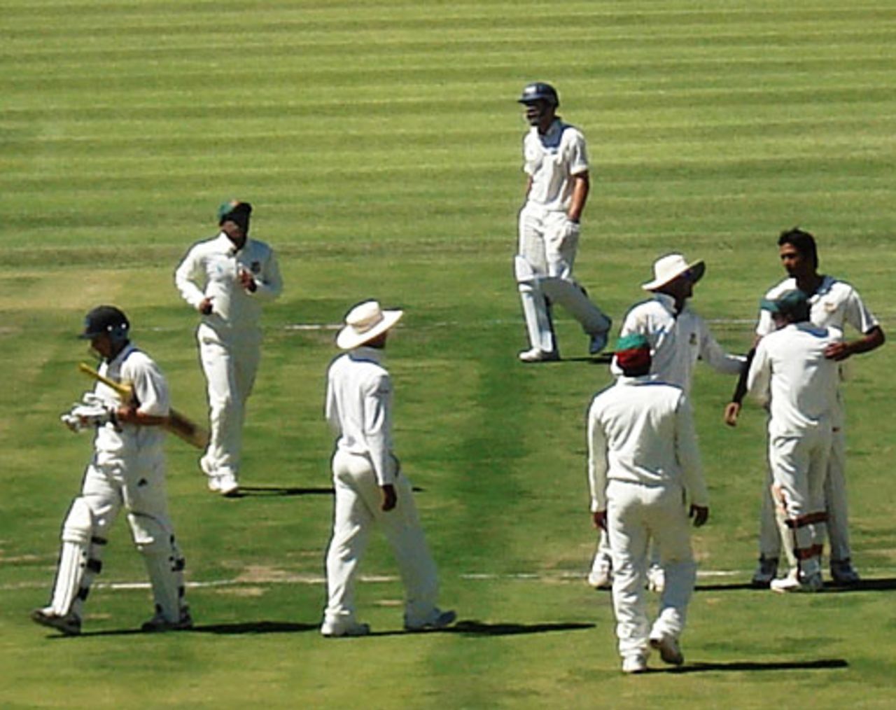 Shahadat Hossain is congratulated for the wicket of Jonathan Beukes, South African Airways Challenge XI v Bangladeshis, Kimberley, 1st day, November 15, 2008