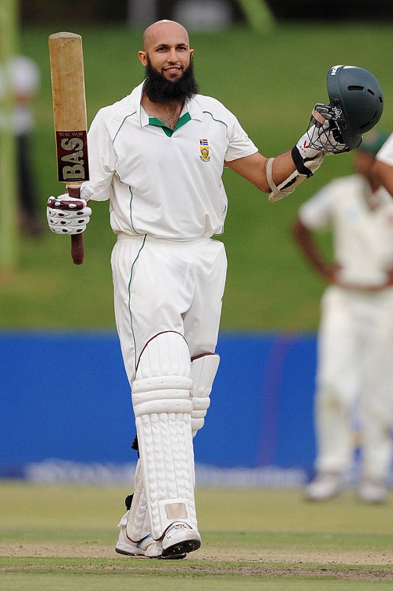 Hashim Amla celebrates his century against Bangladesh, South Africa v Bangladesh, 1st Test, Bloemfontein, November 19, 2008