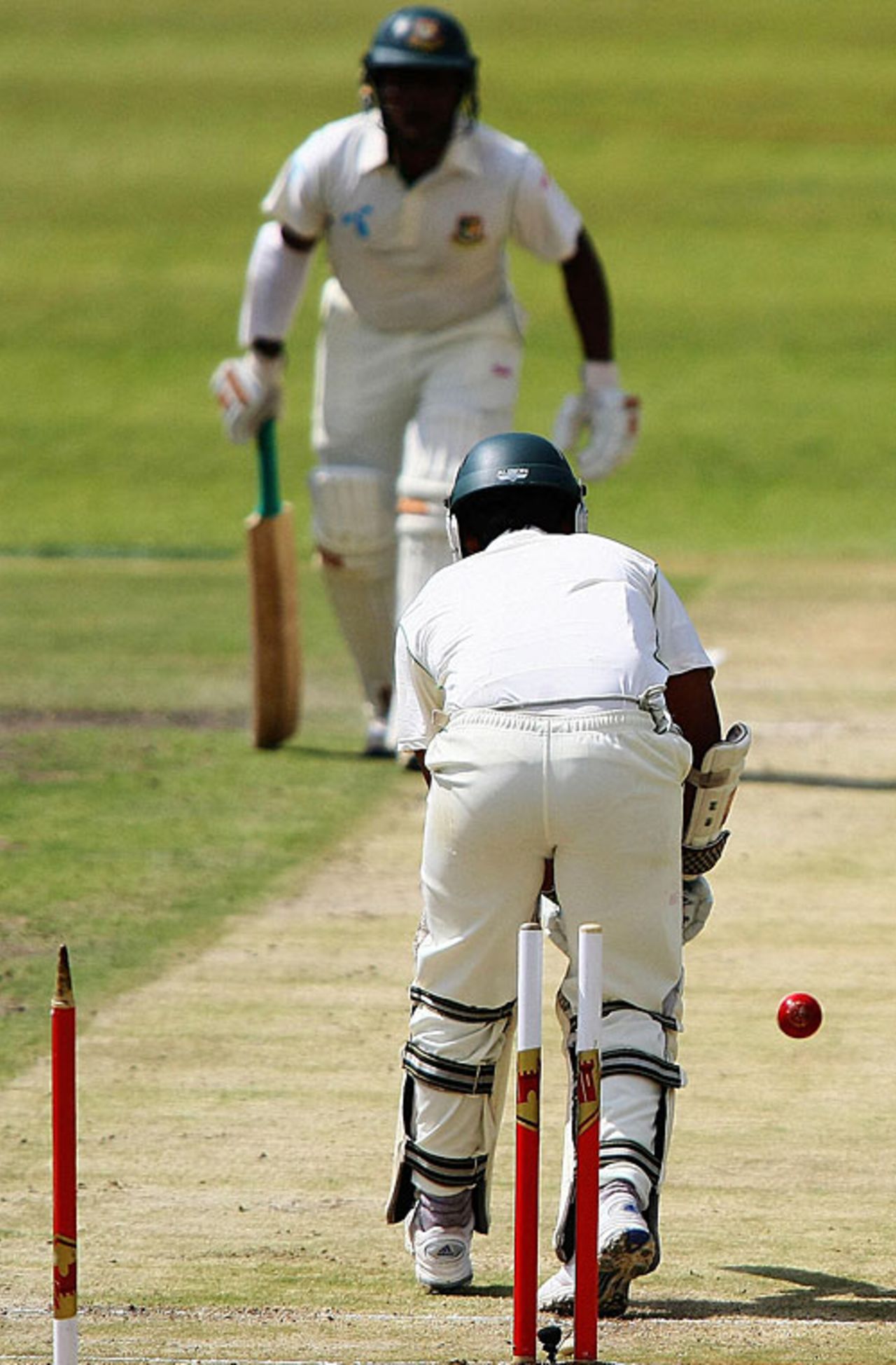 Tamim Iqbal has his off stump knocked over by Dale Steyn, South Africa v Bangladesh, 1st Test, Bloemfontein, November 20, 2008