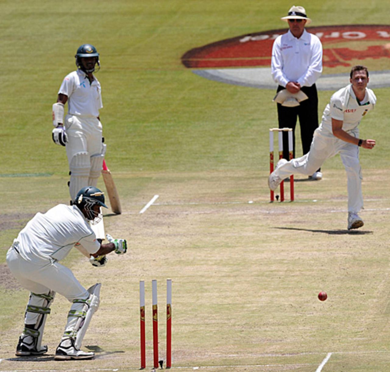How not to play the yorker: Shahadat Hossain gives himself room and is bowled, South Africa v Bangladesh, 1st Test, Bloemfontein, November 22, 2008