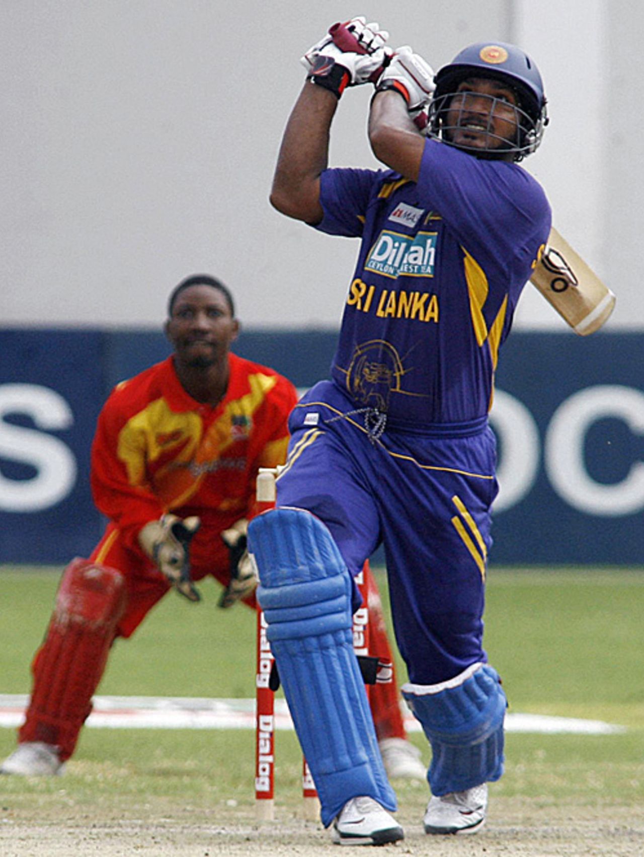 Kumar Sangakkara clouts one over the top, Zimbabwe v Sri Lanka, 3rd ODI, Harare, November 24, 2008
