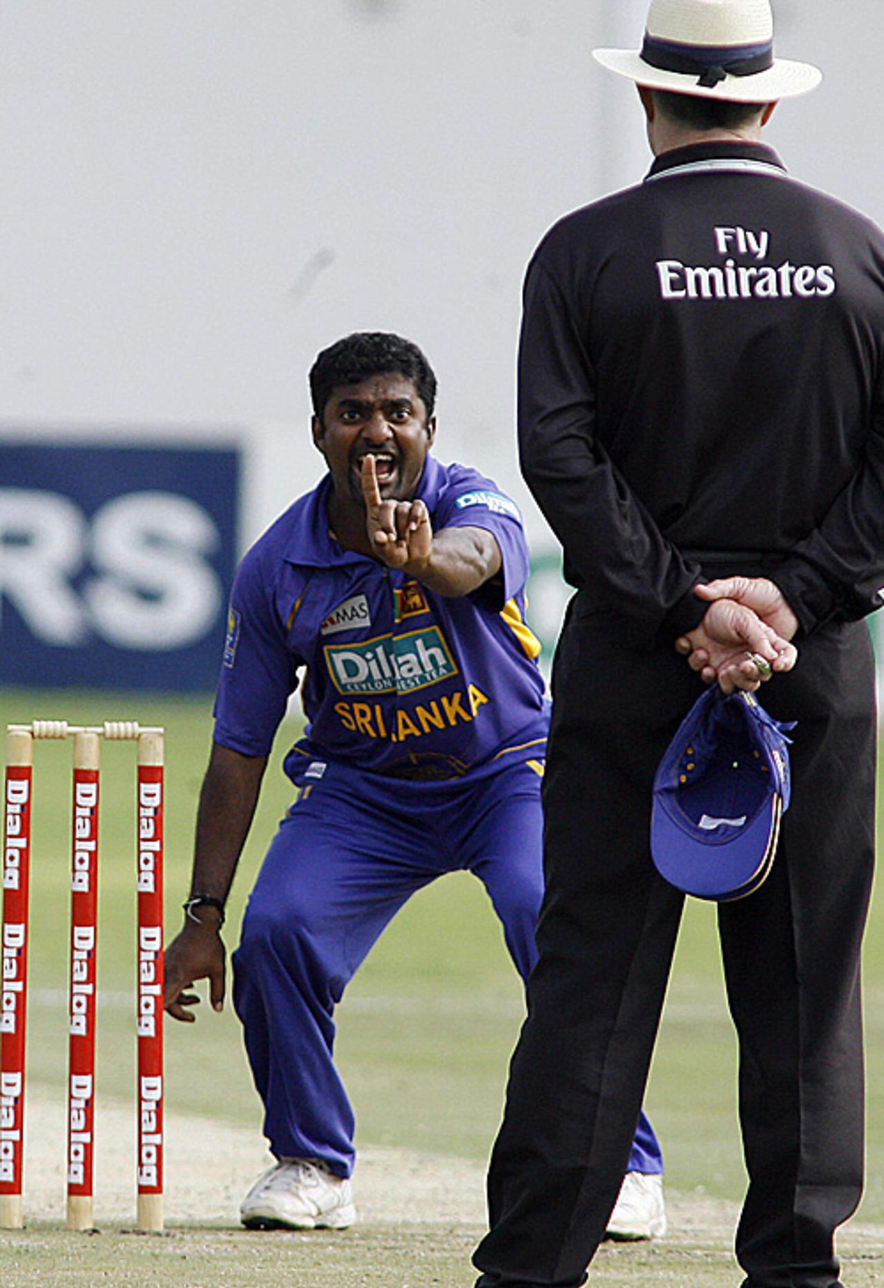 Muttiah Muralitharan roars another appeal, Zimbabwe v Sri Lanka, 3rd ODI, Harare, November 24, 2008