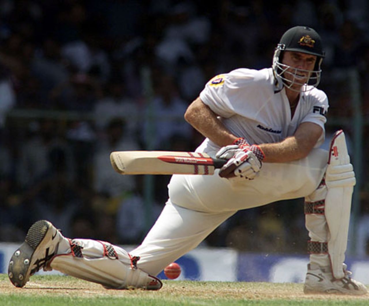 Matthew Hayden sweeps, India v Australia, 3rd Test, Chennai, 1st day, March 18, 2001