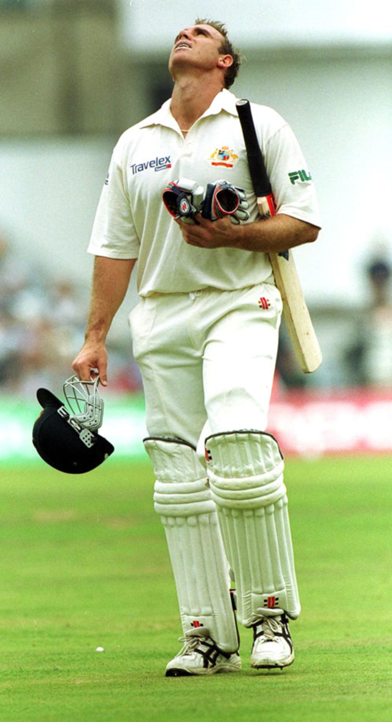Matthew Hayden looks up to the heavens after getting out, England v Australia, 5th Test, The Oval, 1st day, August 23, 2001