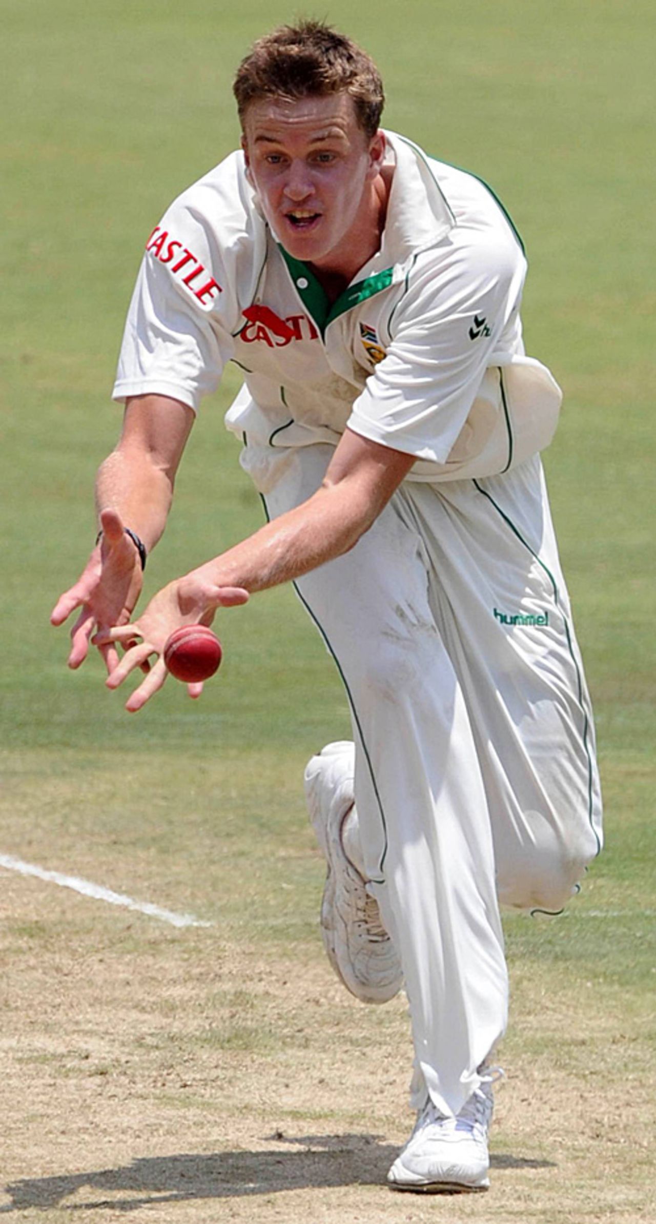 Morne Morkel scoops to receive a caught-and-bowled from Mohammad Ashraful, South Africa v Bangladesh, 2nd Test, Centurion, 1st day, November 26, 2008