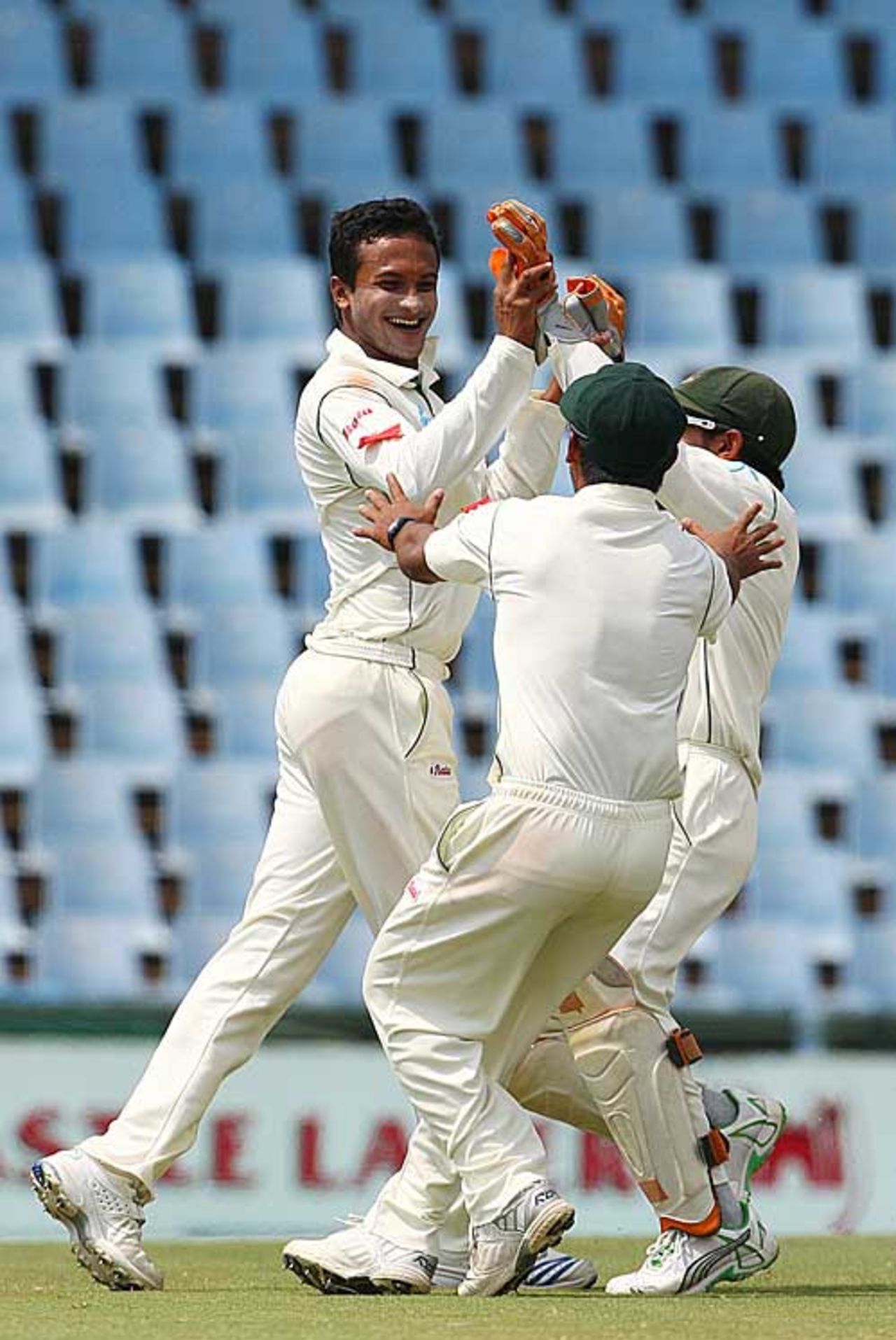 Shakib Al Hasan celebrates another of his wickets, South Africa v Bangladesh, 2nd Test, Centurion Park, November 27, 2008