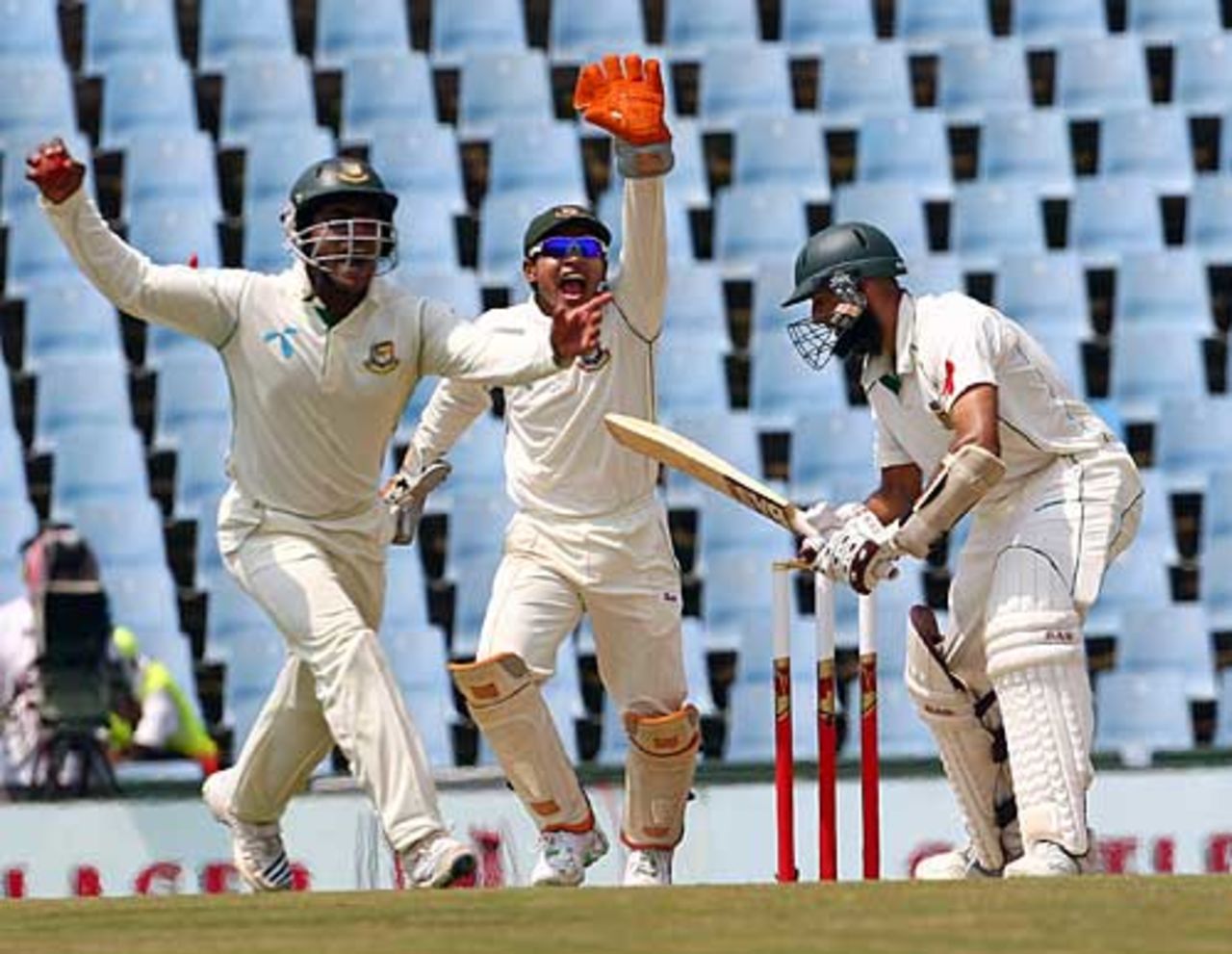 Hashim Amla is caught at silly point for 71, South Africa v Bangladesh, 2nd Test, Centurion Park, November 27, 2008