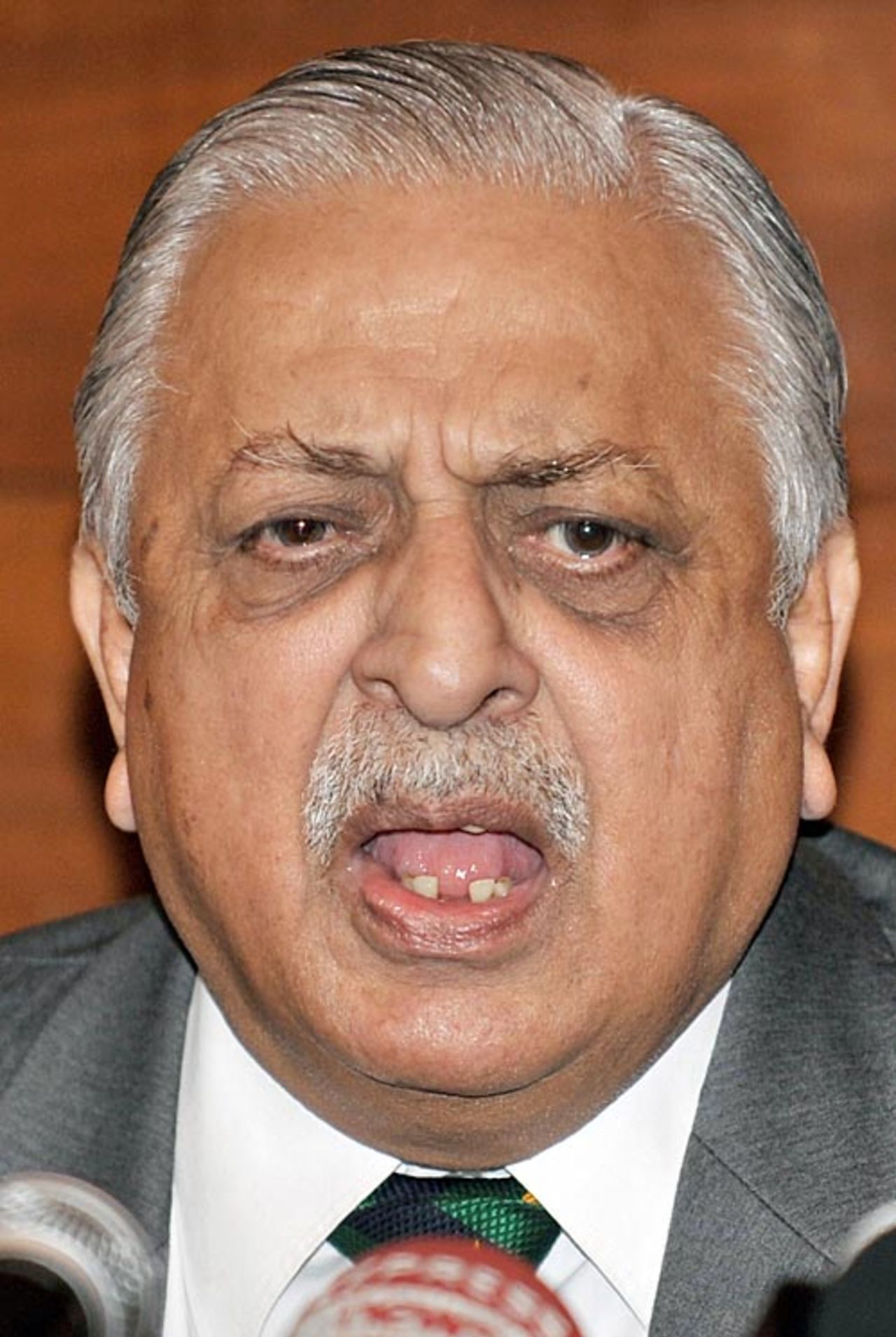 Ijaz Butt, the PCB chairman, answers a question during a press conference in Karachi, November 28, 2008