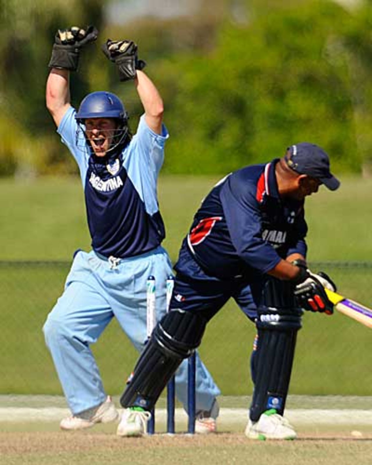 Pearson Best is bowled after his impressive 109, Cayman Islands v Argentina, ICC Americas Division 1, Florida, November 27, 2008