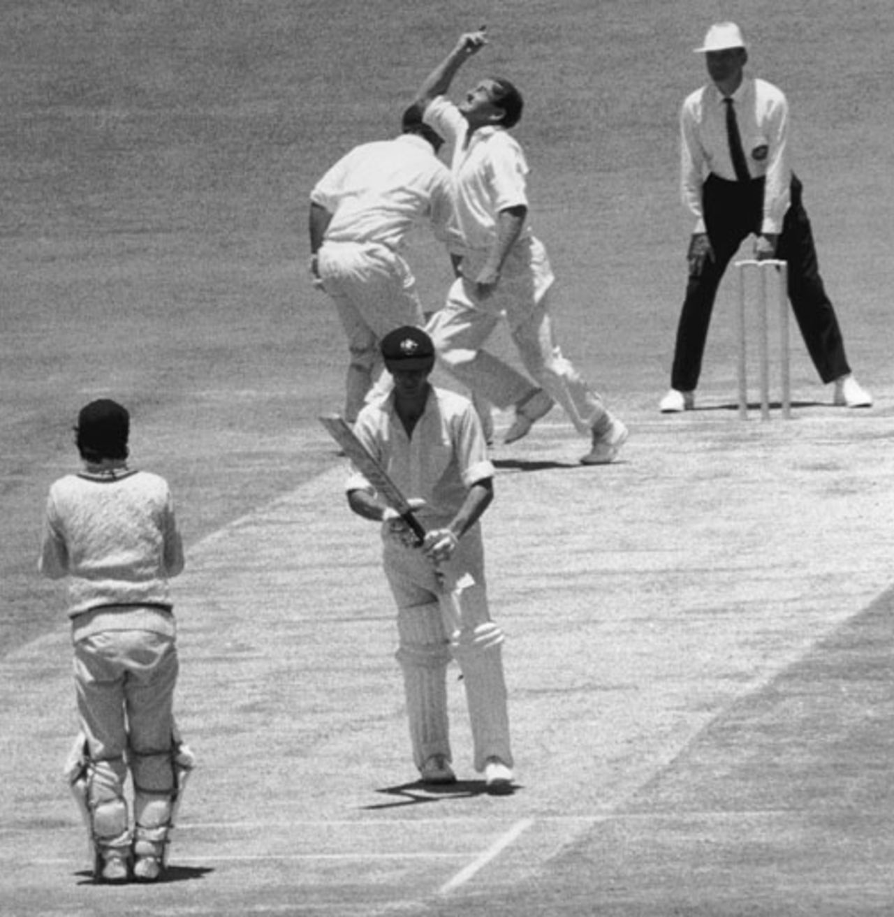 Ian Redpath is caught and bowled by Ray Illingworth for 171, Australia v England, 2nd Test, Perth, 4th day, December 15, 1970