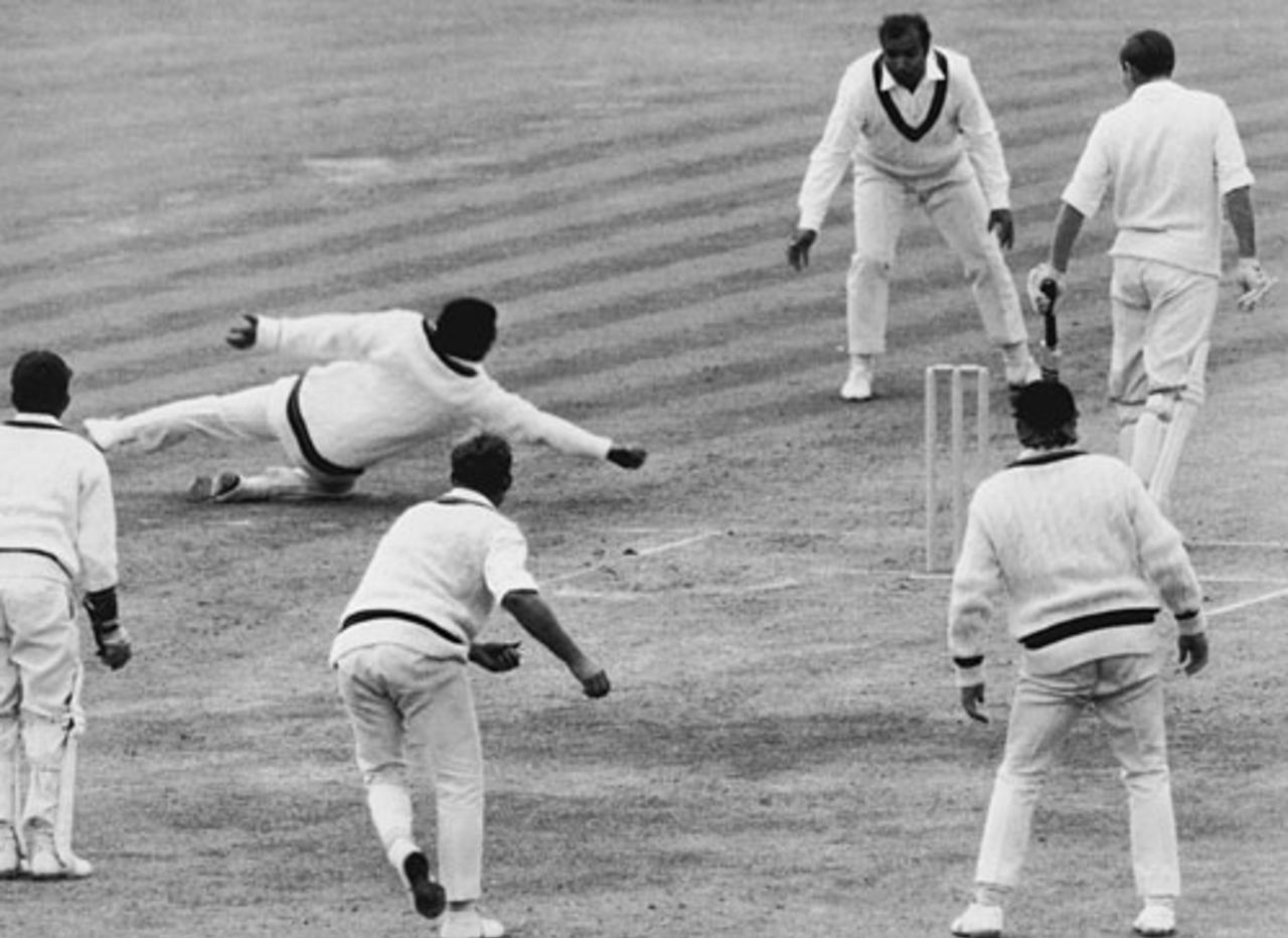 Ray Illingworth is caught by Mushtaq Mohammad for a duck, England v Rest of the World, 5th Test, The Oval, 4th day, August 17, 1970