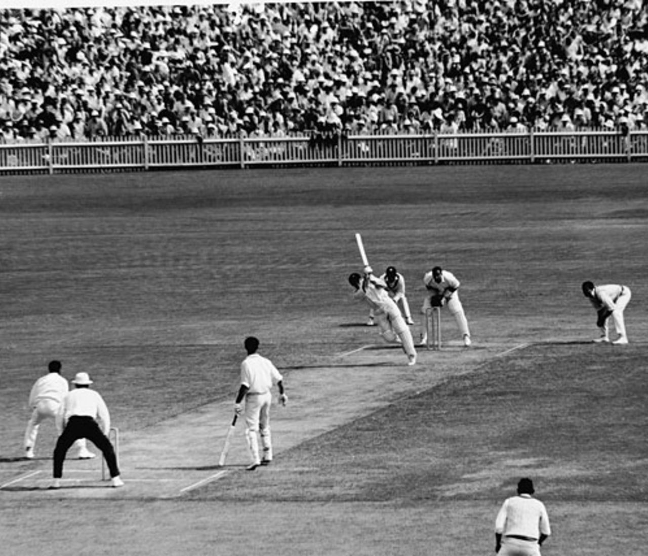 Keith Stackpole plays an on-drive during his innings of 58, Australia v West Indies, 3rd Test, Sydney, 2nd day, January 4, 1969