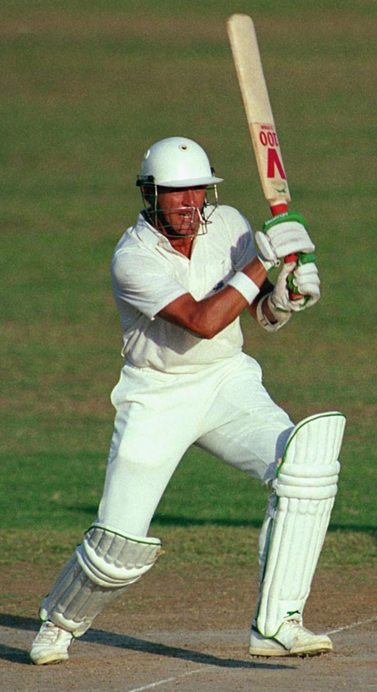 Alec Stewart drives on the up, West Indies v England, 1st Test, Kingston, 2nd day, February 25, 1990