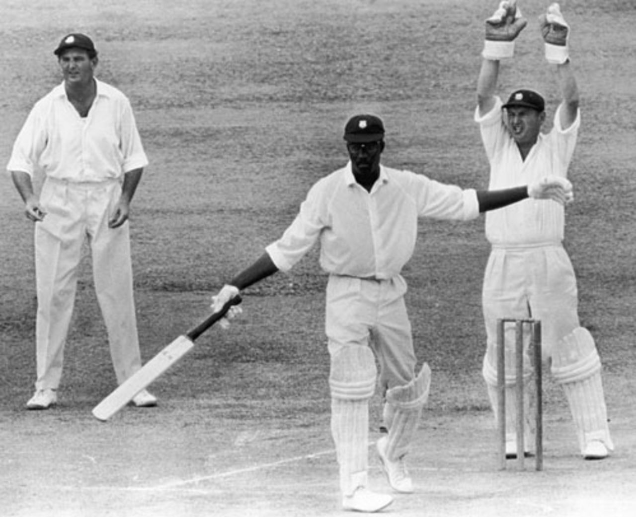 Clive Lloyd makes his feelings clear about an appeal, 1968