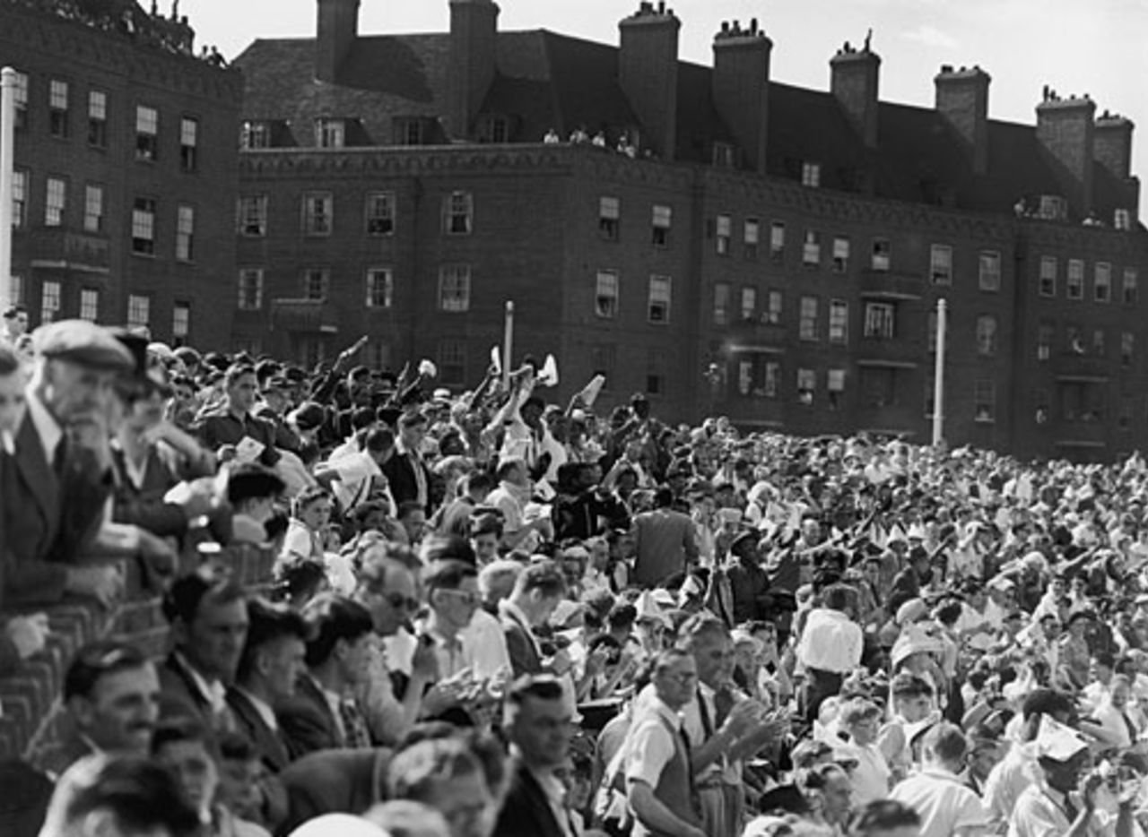 West Indies supporters cheer their side, England v West Indies, 4th Test, The Oval, 2nd day, August 14, 1950
