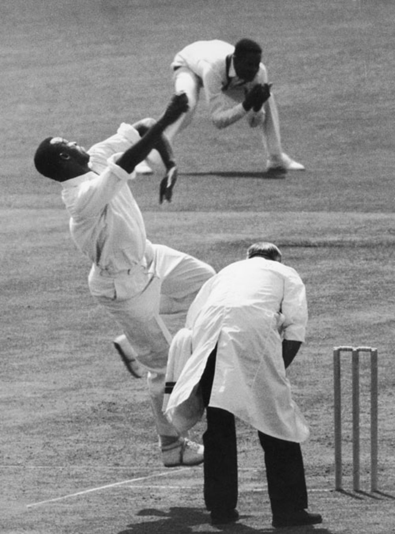 Charlie Griffith bowls, England v West Indies, 1st Test, Manchester, 2nd day, June 3, 1966