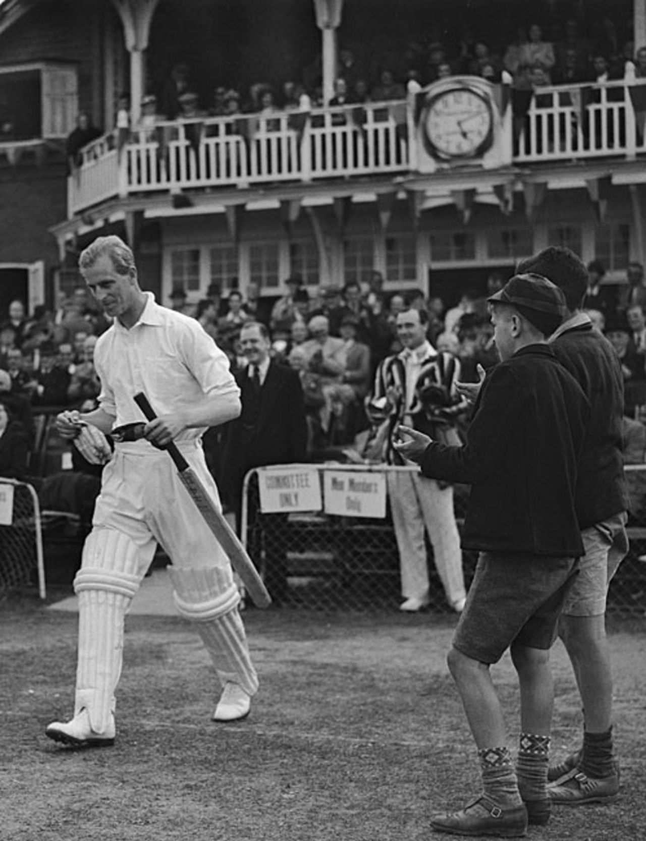 Prince Philip goes out to bat, Duke of Edinburgh v Hampshire, Bournemouth, September 20, 1949