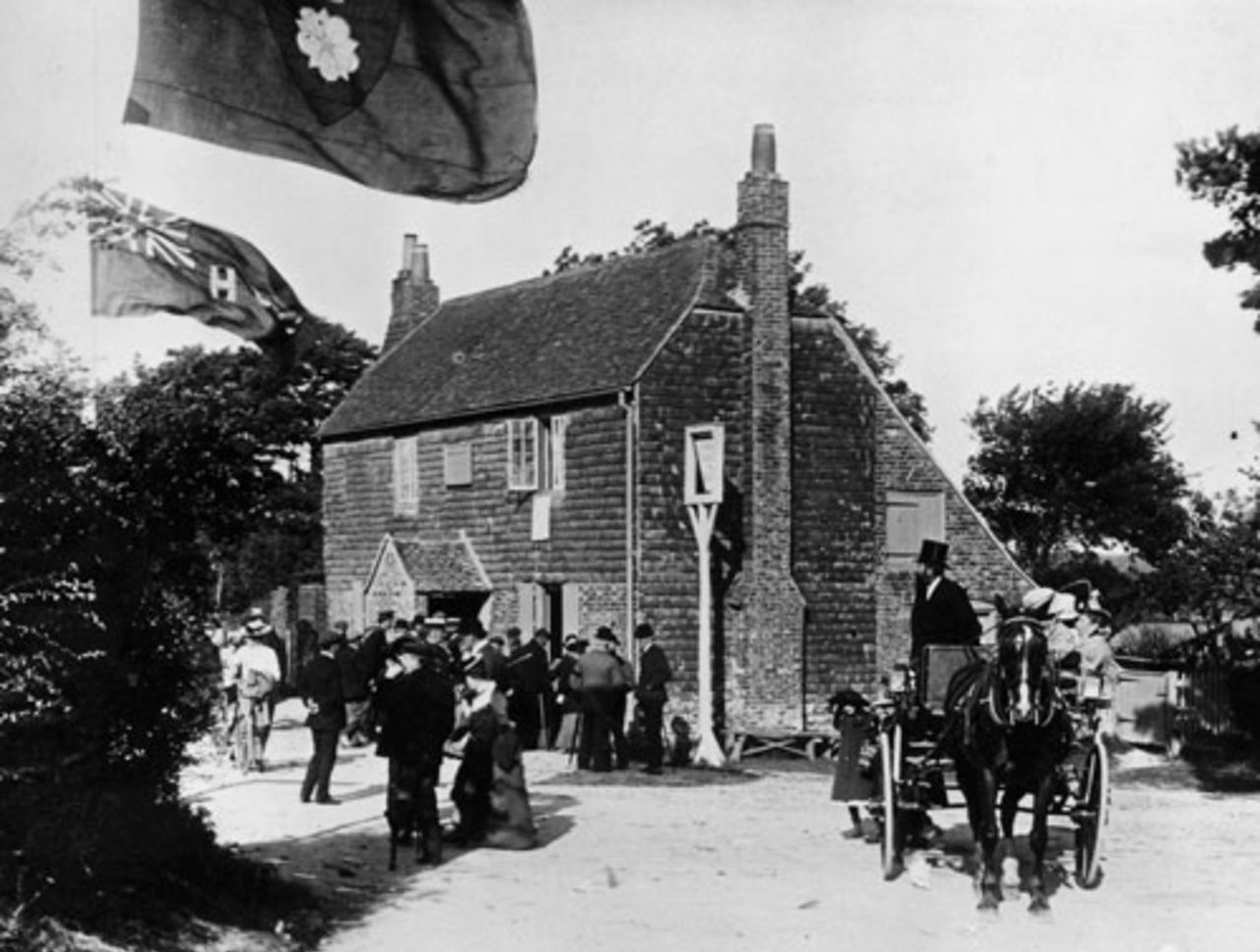 The Bat and Ball Inn in Hampshire which was frequented by the Hambledon Cricket Club, September 9, 1908