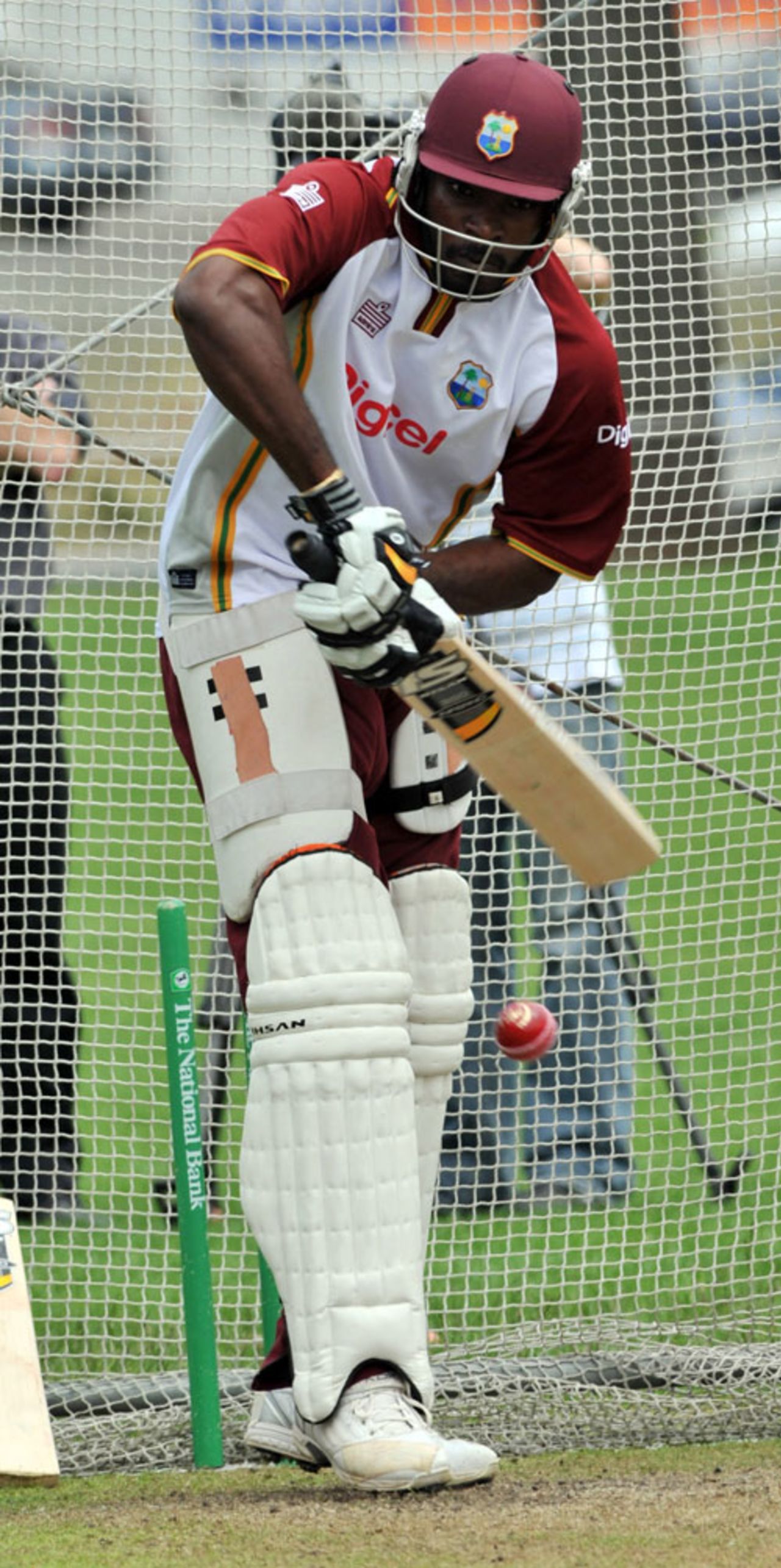 Chris Gayle in the nets at Dunedin, December 10, 2008
