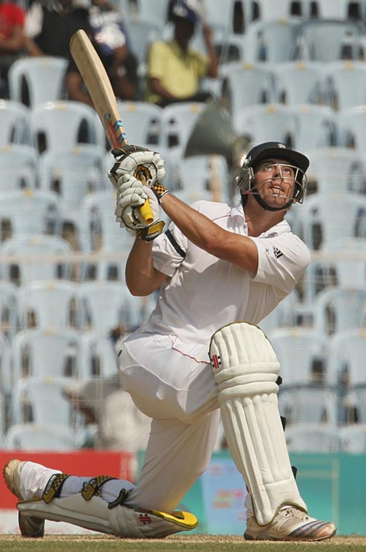 Alastair Cook mis-hits a slog sweep, India v England, 1st Test, Chennai, 1st day, December 11, 2008