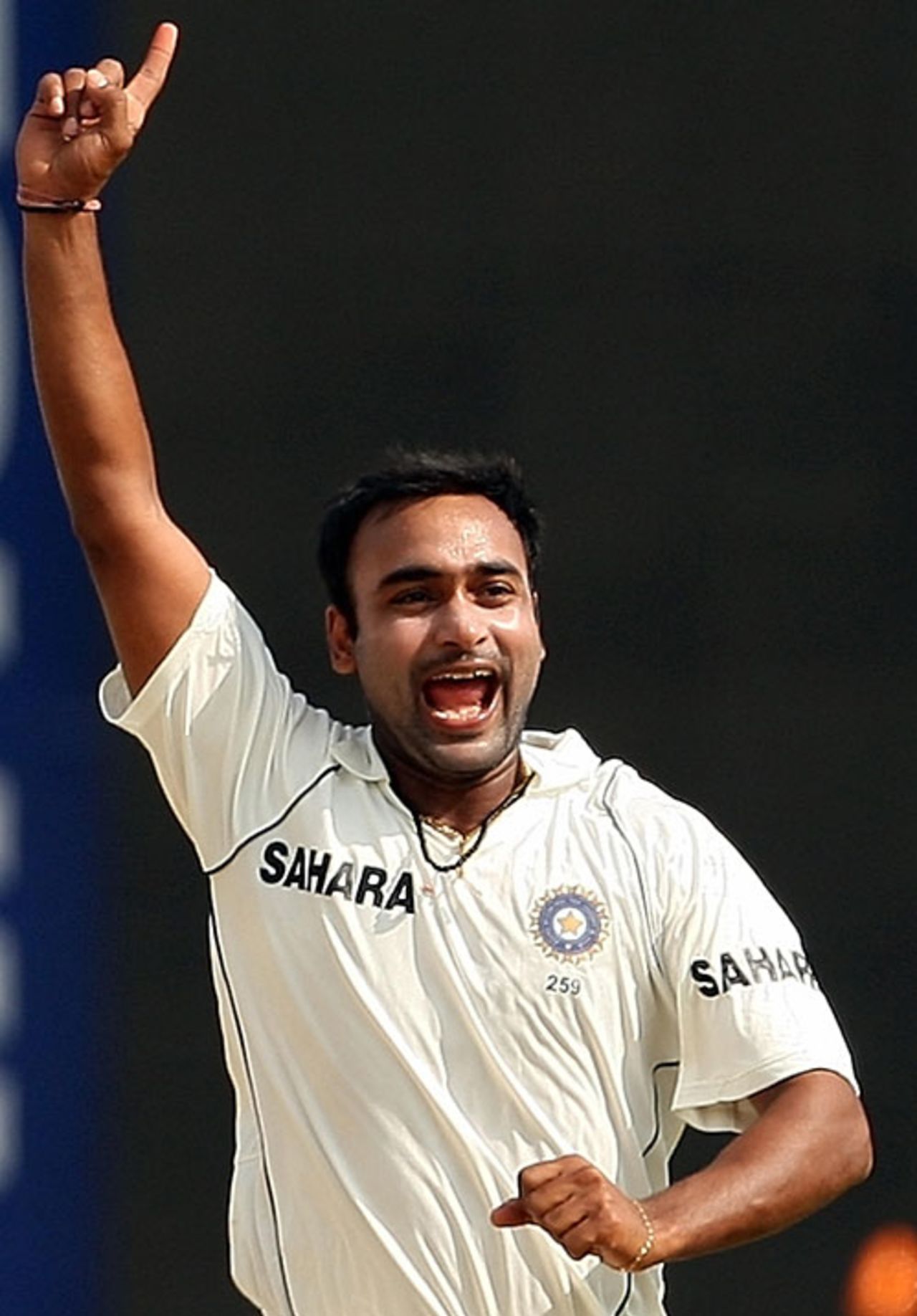 Amit Mishra is ecstatic after dismissing Andrew Flintoff, India v England, 1st Test, Chennai, 2nd day, December 12, 2008