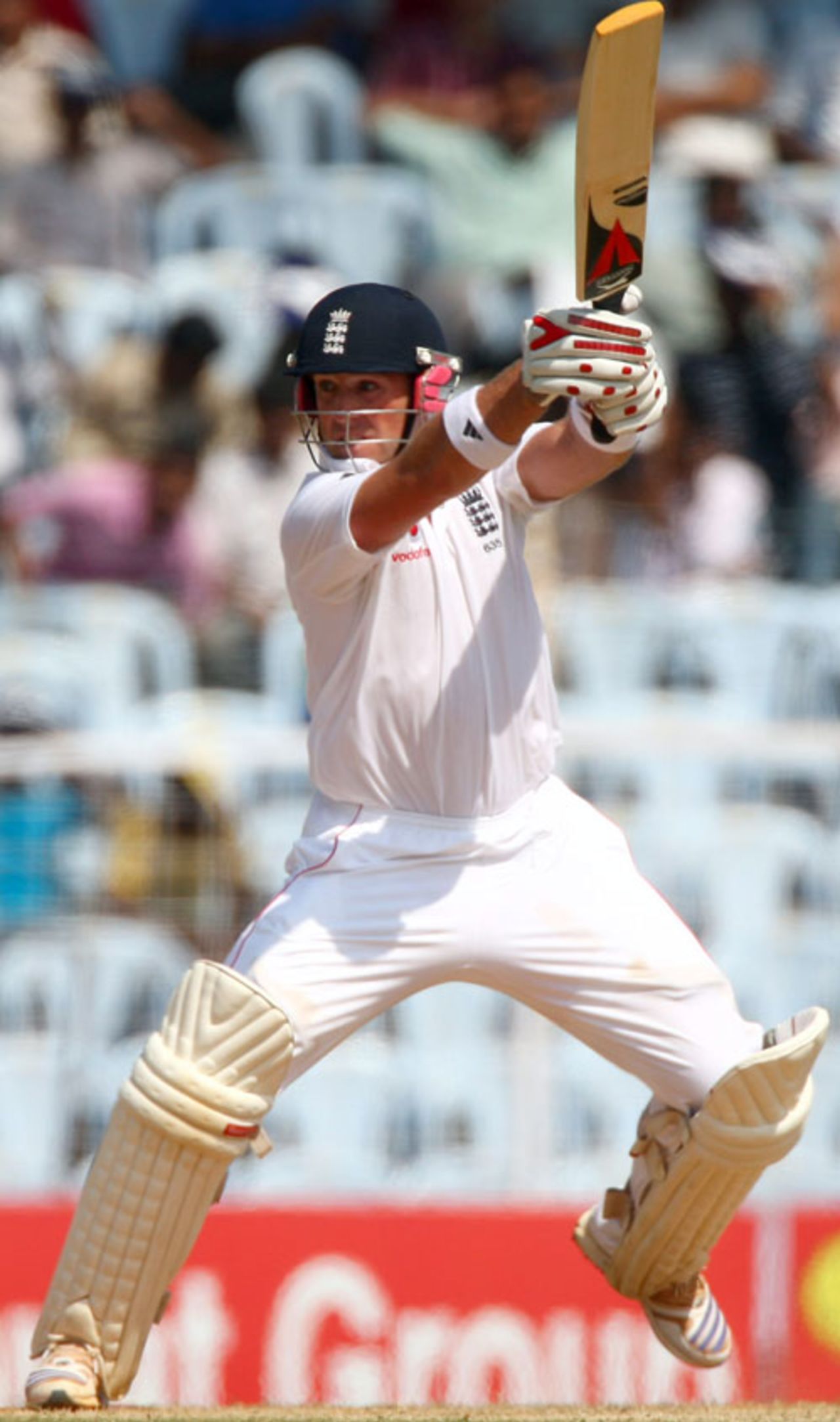 Matt Prior plays a shot through the off side, India v England, 1st Test, Chennai, 2nd day, December 12, 2008