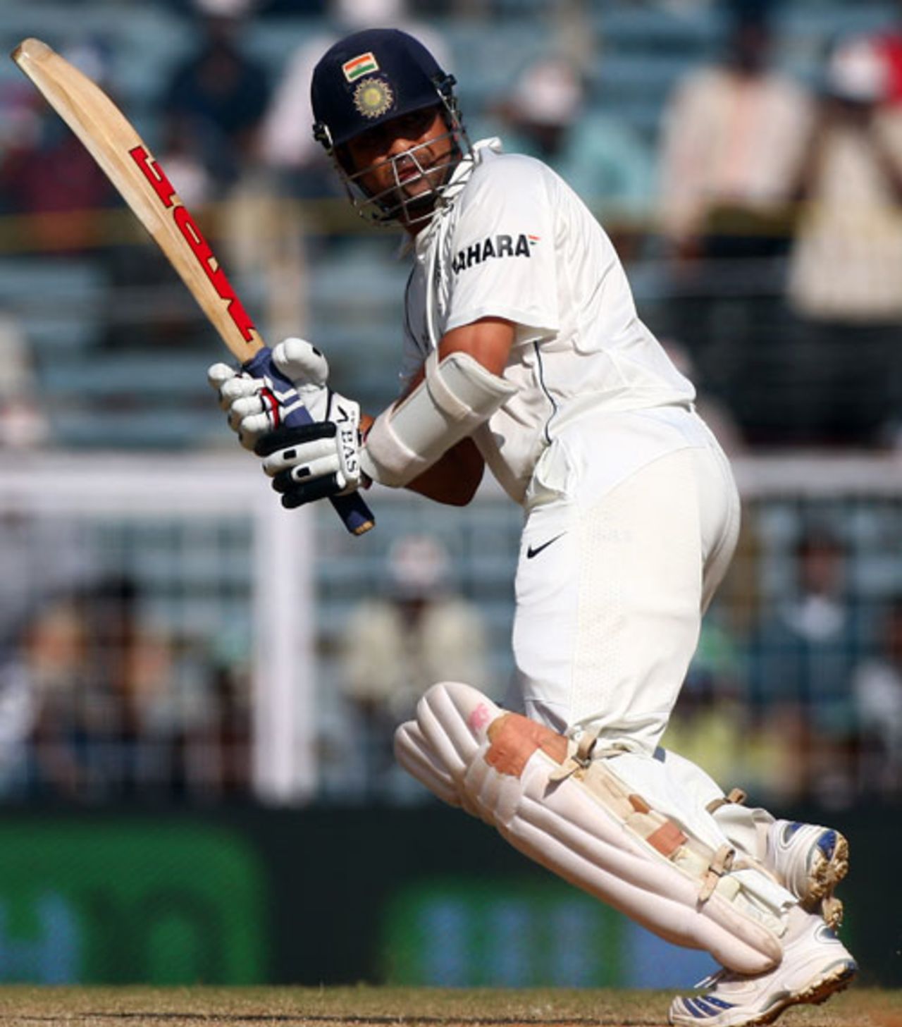 Sachin Tendulkar plays a leg glance, India v England, 1st Test, Chennai, 2nd day, December 12, 2008