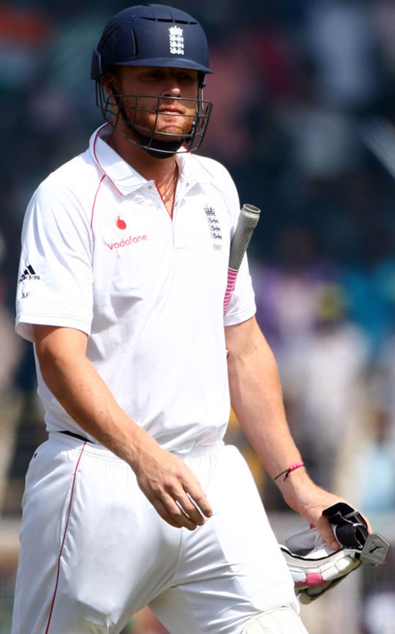 Andrew Flintoff trudges back after falling for 4, India v England, 1st Test, Chennai, 4th day, December 14, 2008