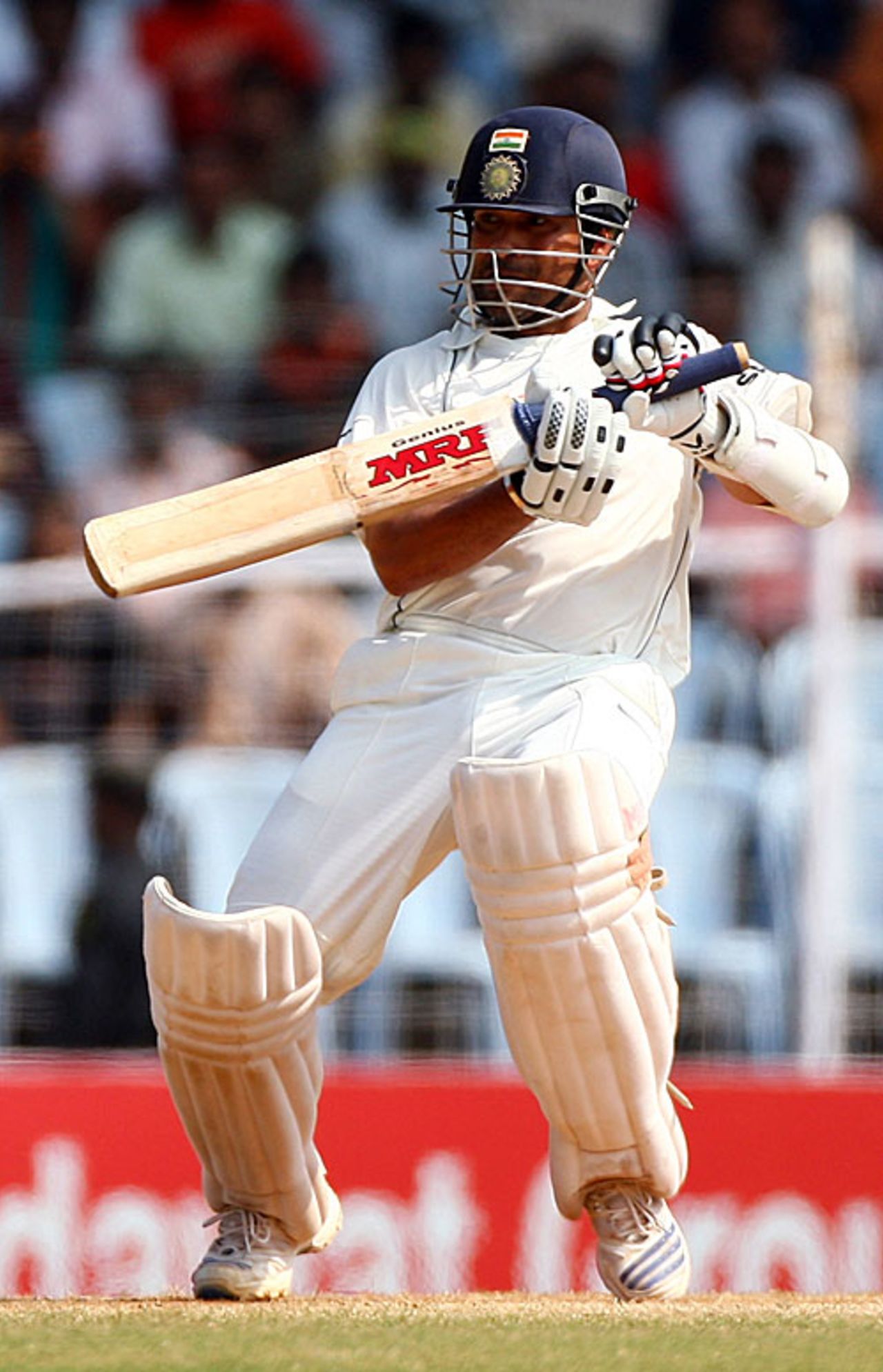 Sachin Tendulkar slices a rising delivery, India v England, 1st Test, Chennai, 5th day, December 15, 2008