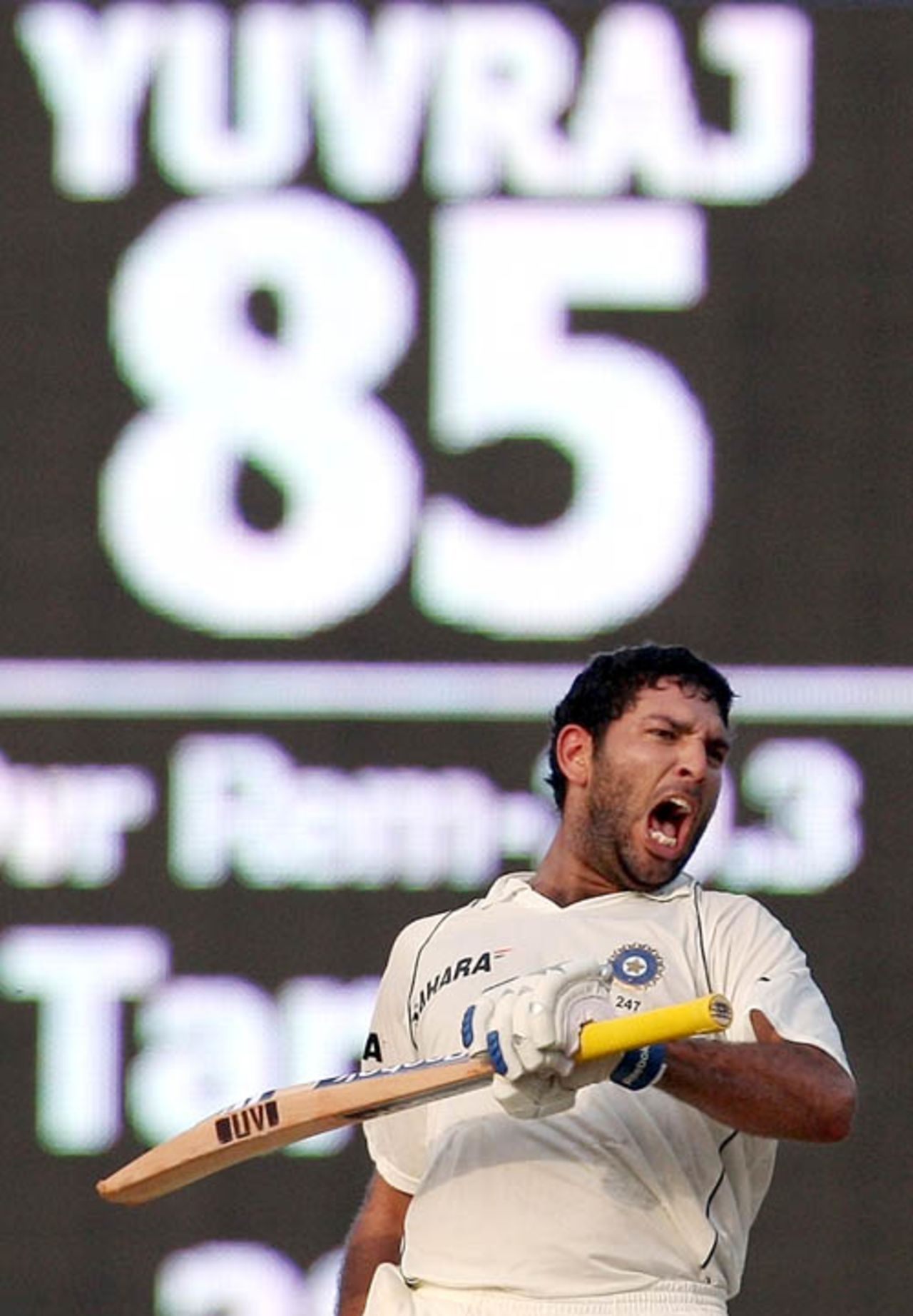 Yuvraj Singh chipped in with a vital contribution in his comeback game, India v England, 1st Test, Chennai, 5th day, December 15, 2008