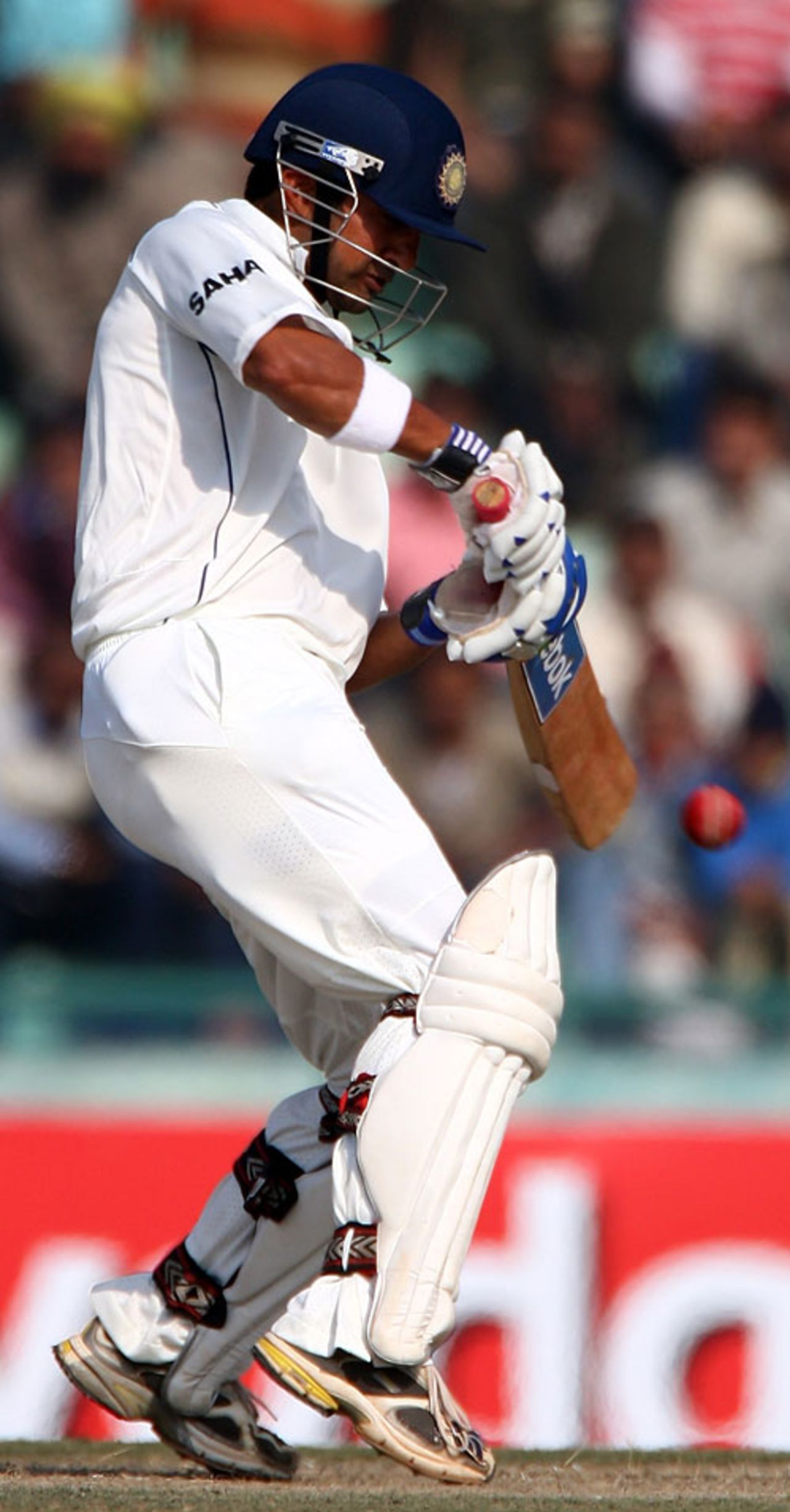 Gautam Gambhir prepares to cut, India v England, 2nd Test, Mohali, 4th day, December 22, 2008