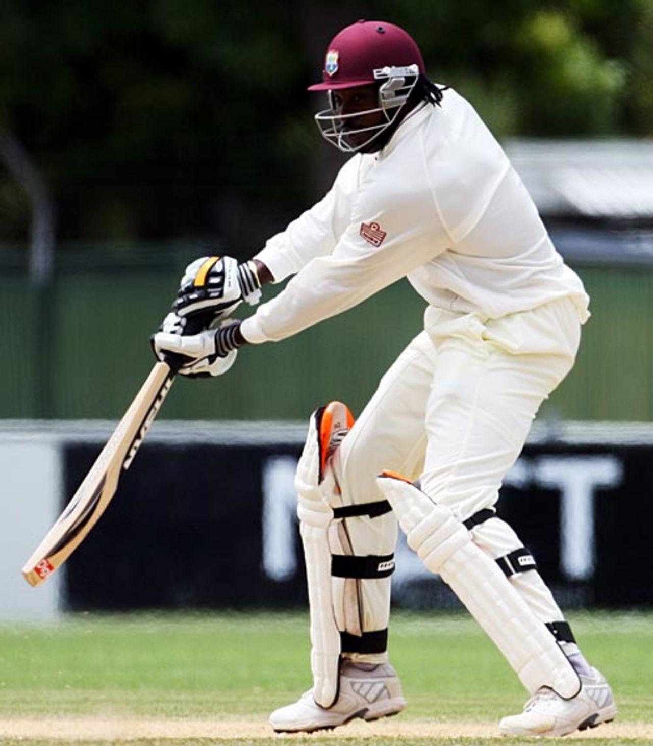 Chris Gayle guides one past point, New Zealand v West Indies, 2nd Test, Napier, 5th day, December 23, 2008