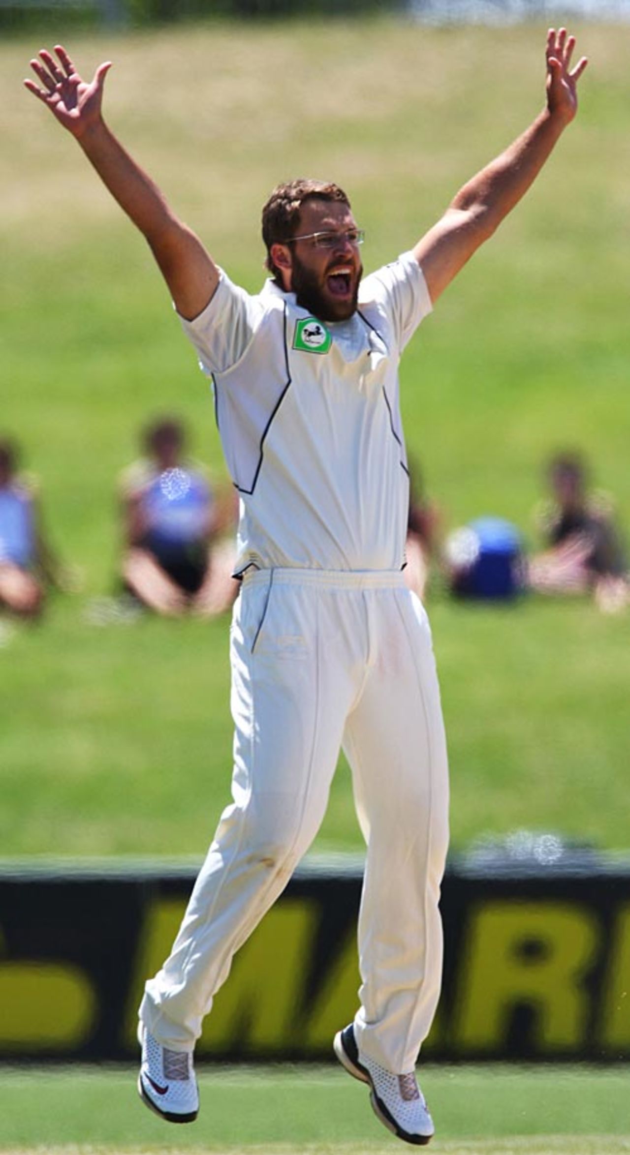 Daniel Vettori appeals successfully for an lbw against Daren Powell, New Zealand v West Indies, 2nd Test, Napier, 5th day, December 23, 2008