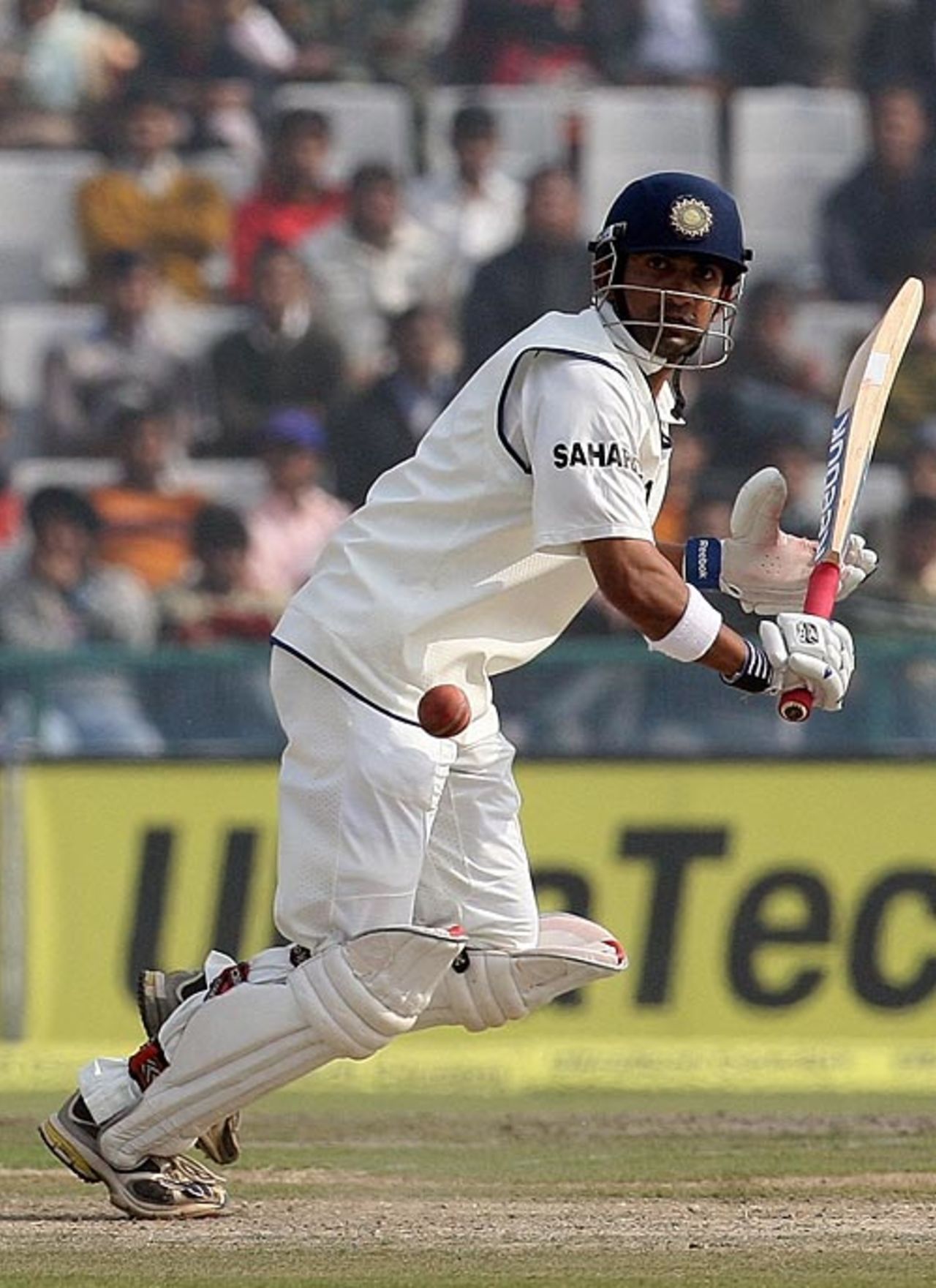 Gautam Gambhir hits one past square leg, India v England, 2nd Test, Mohali, 5th day, December 23, 2008