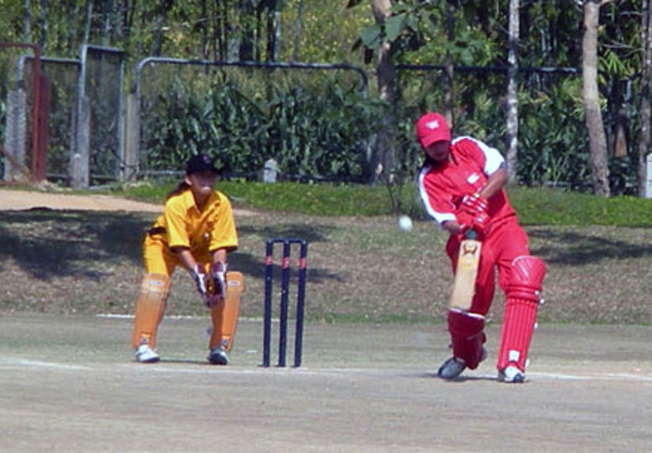 Keenu Gill batting against Malaysia