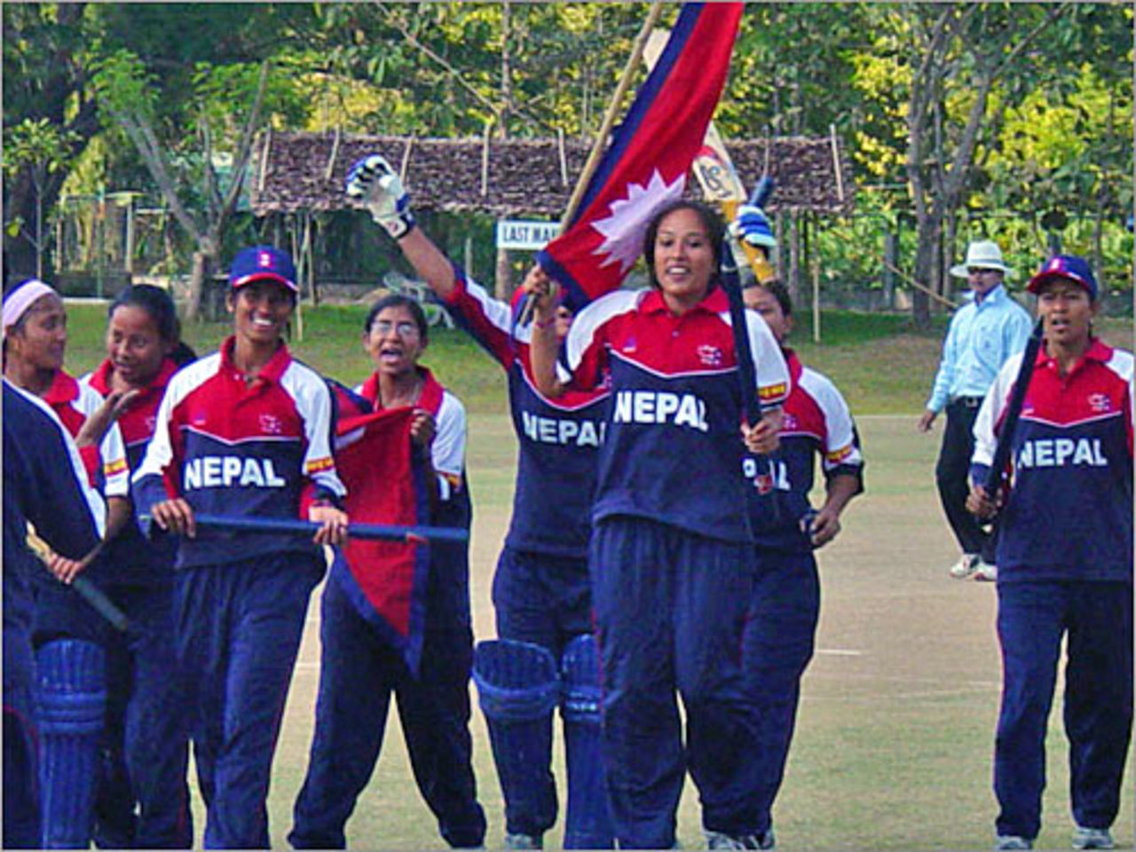 Nepal celebrate their tournament win, Malaysia v Nepal, Prem Oval, ACC U-19 women's final, Thailand, December 23, 2008